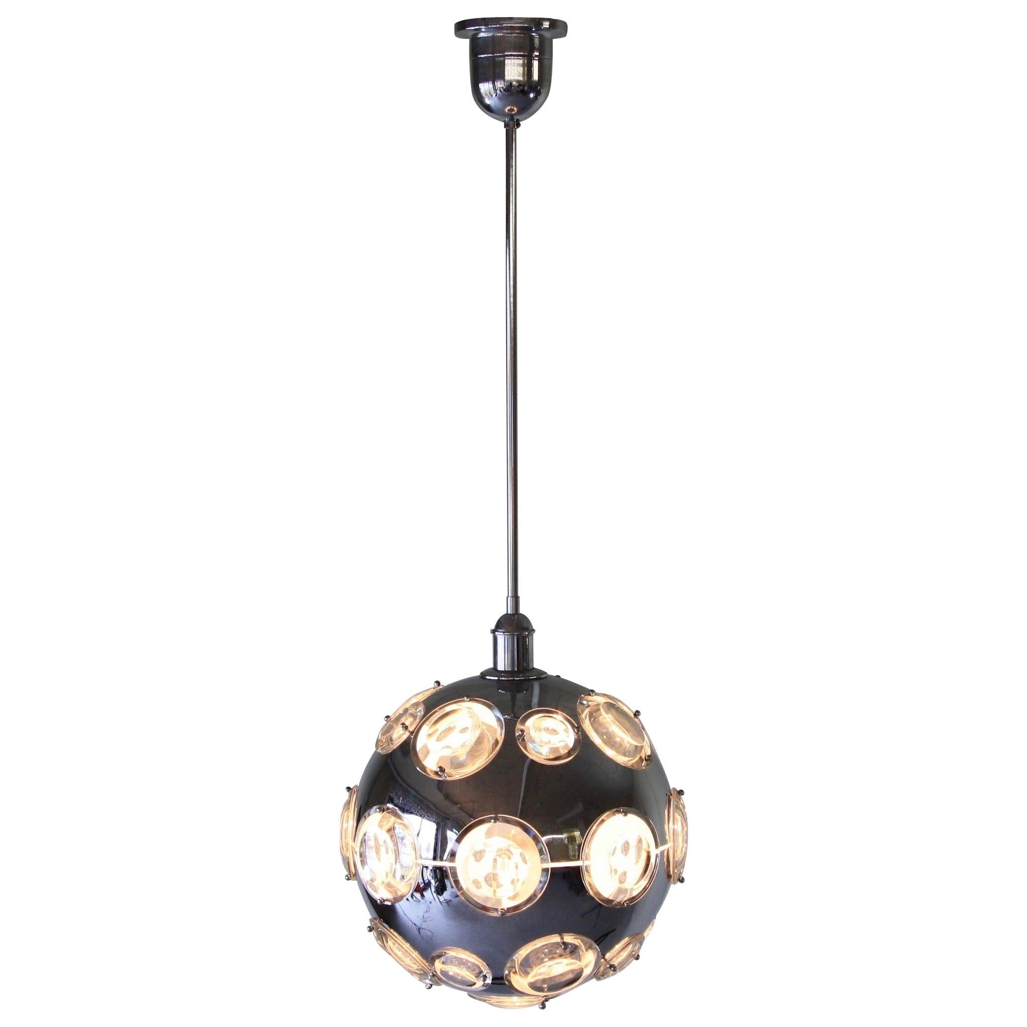 Chrome Plated Pendant Lamp by Oscar Torlasco, 1960s