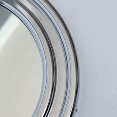 Chrome-Plated Round Space Age Wall Mirror, 1970s