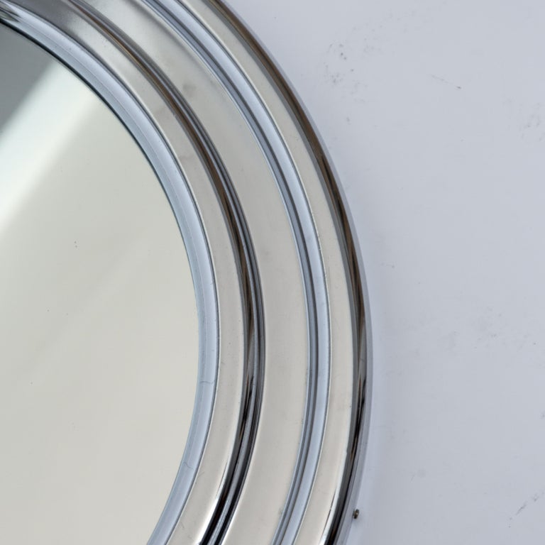 ChromePlated Round Space Age Wall Mirror, 1970s For Sale at 1stDibs