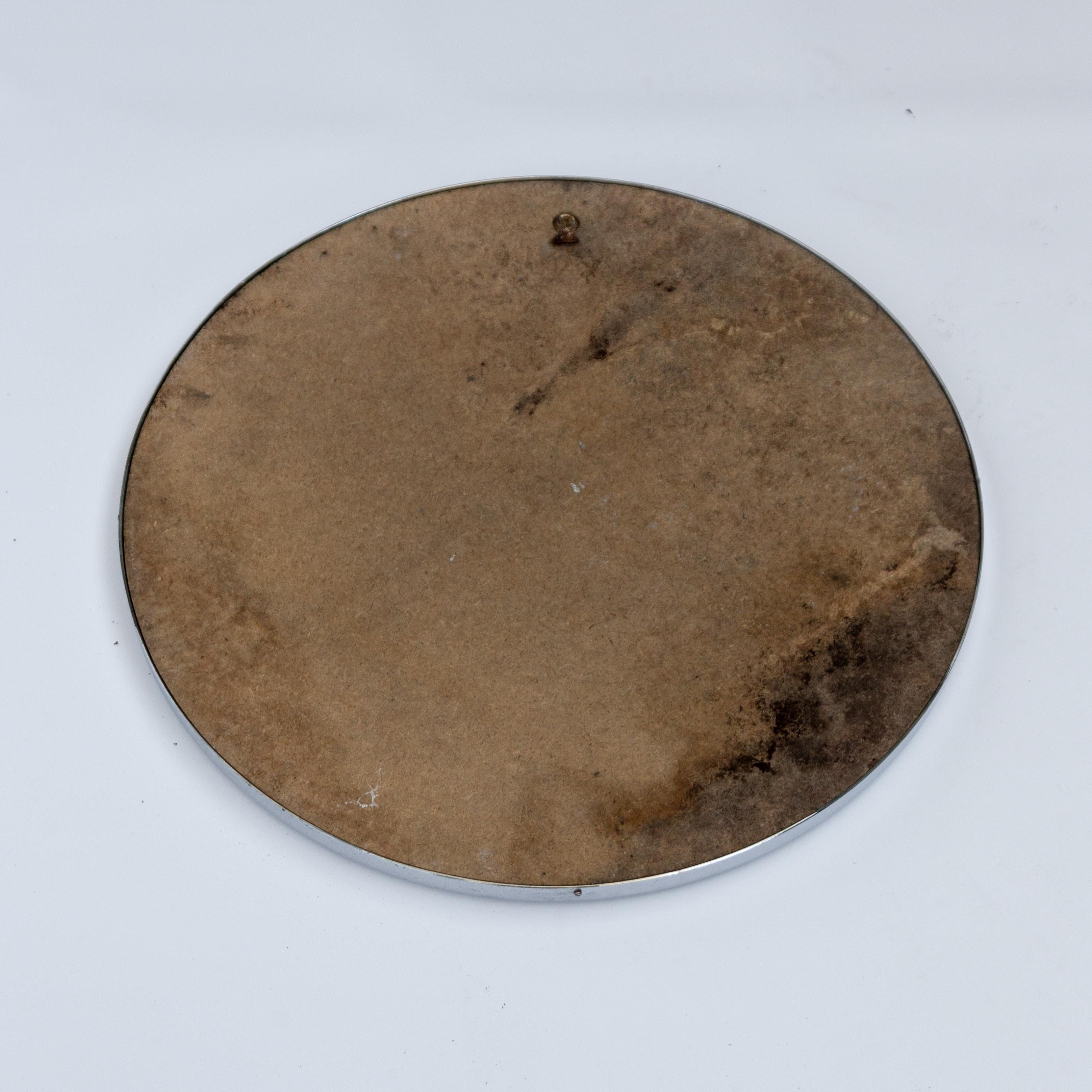 Chrome-Plated Round Space Age Wall Mirror, 1970s For Sale 1