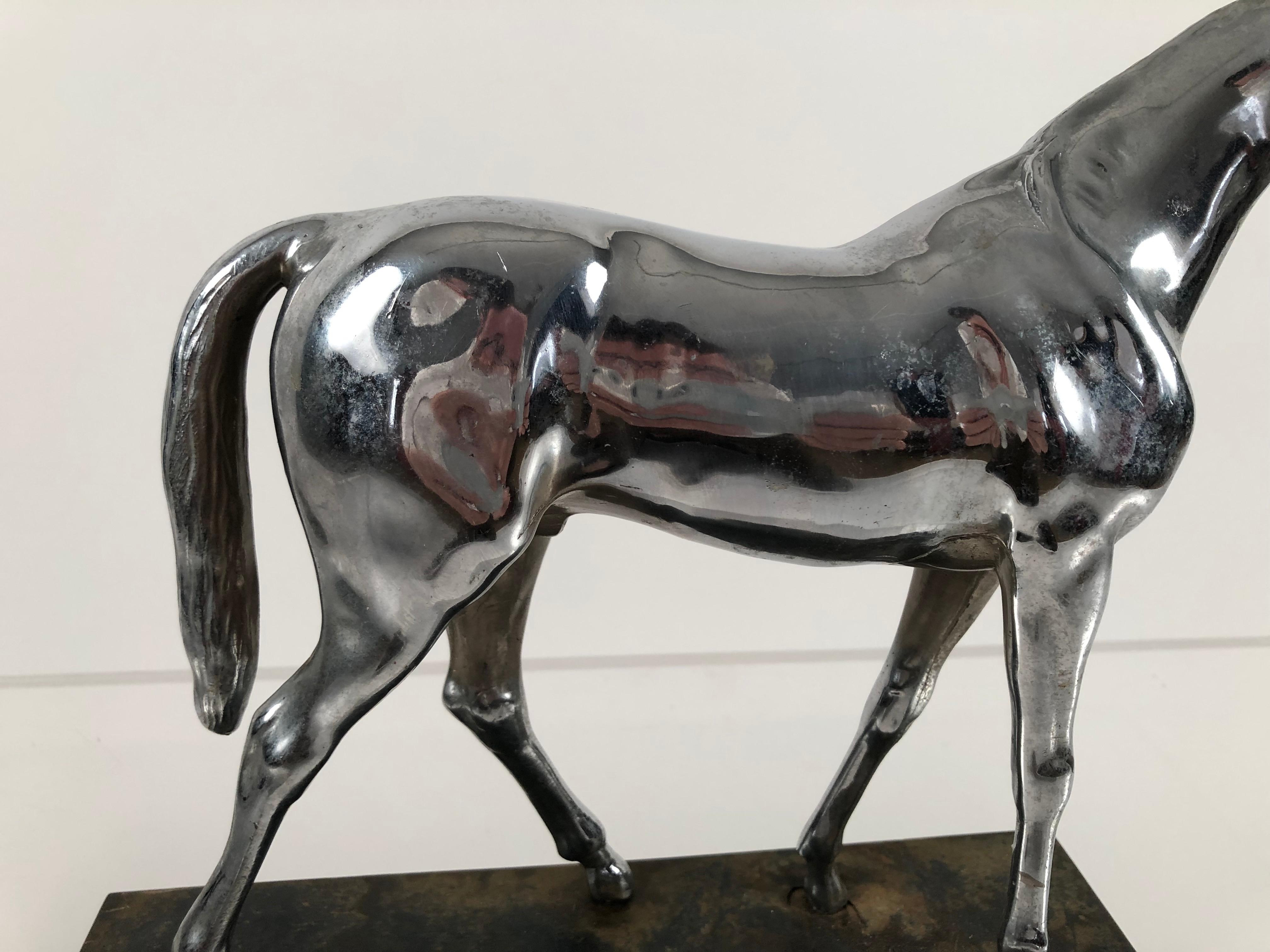 Chrome Plated Sculpture of a Horse 1