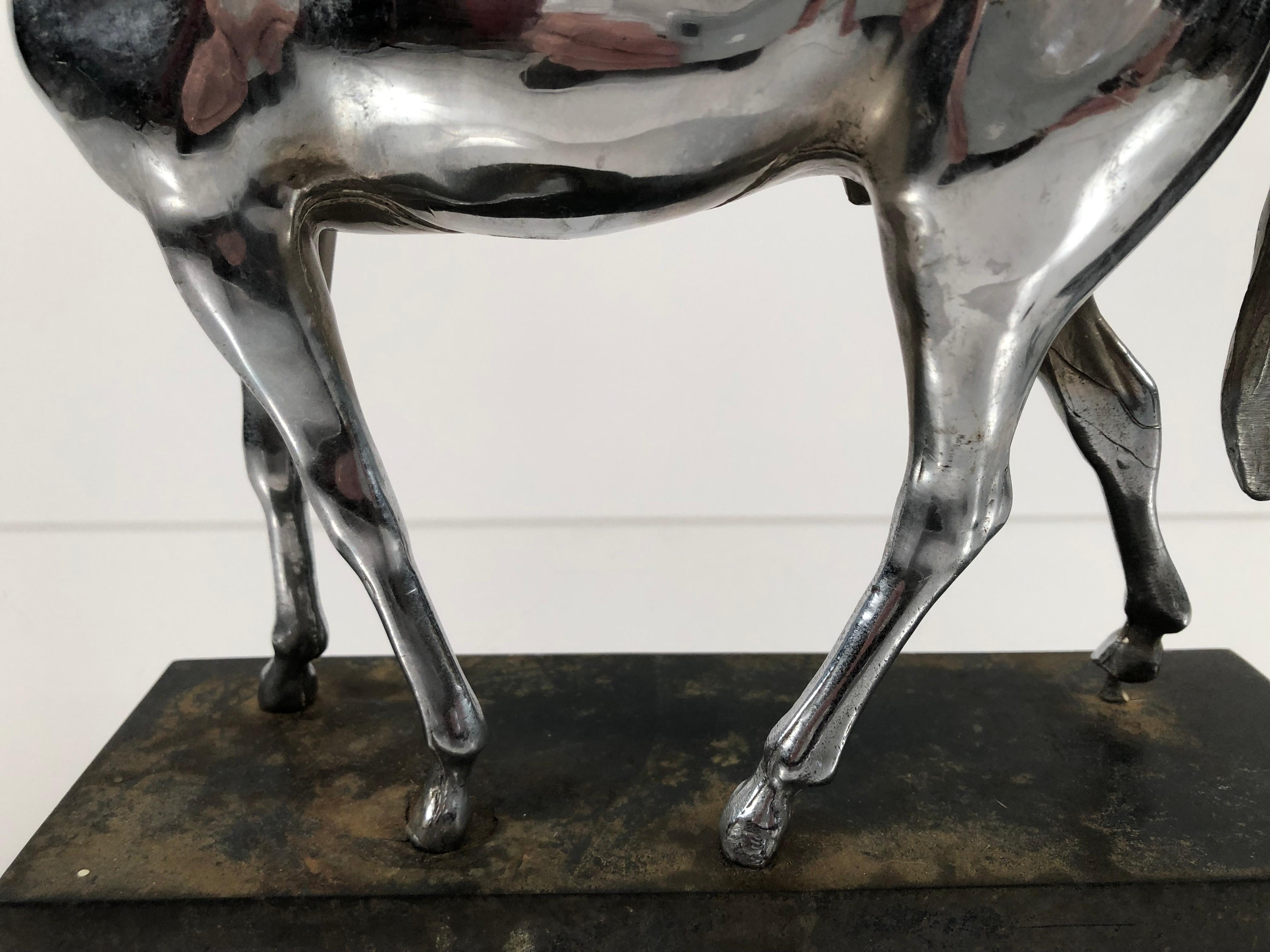 Chrome Plated Sculpture of a Horse 2
