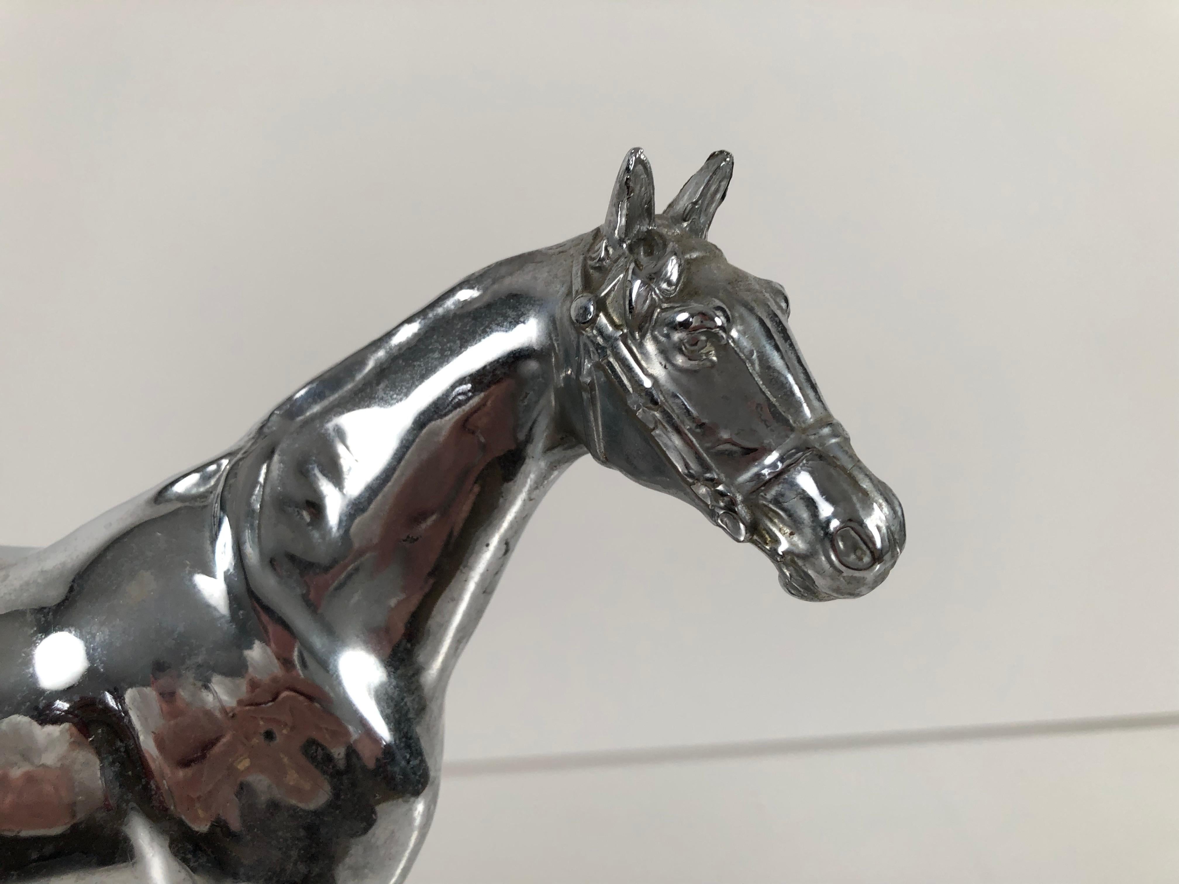 American Chrome Plated Sculpture of a Horse