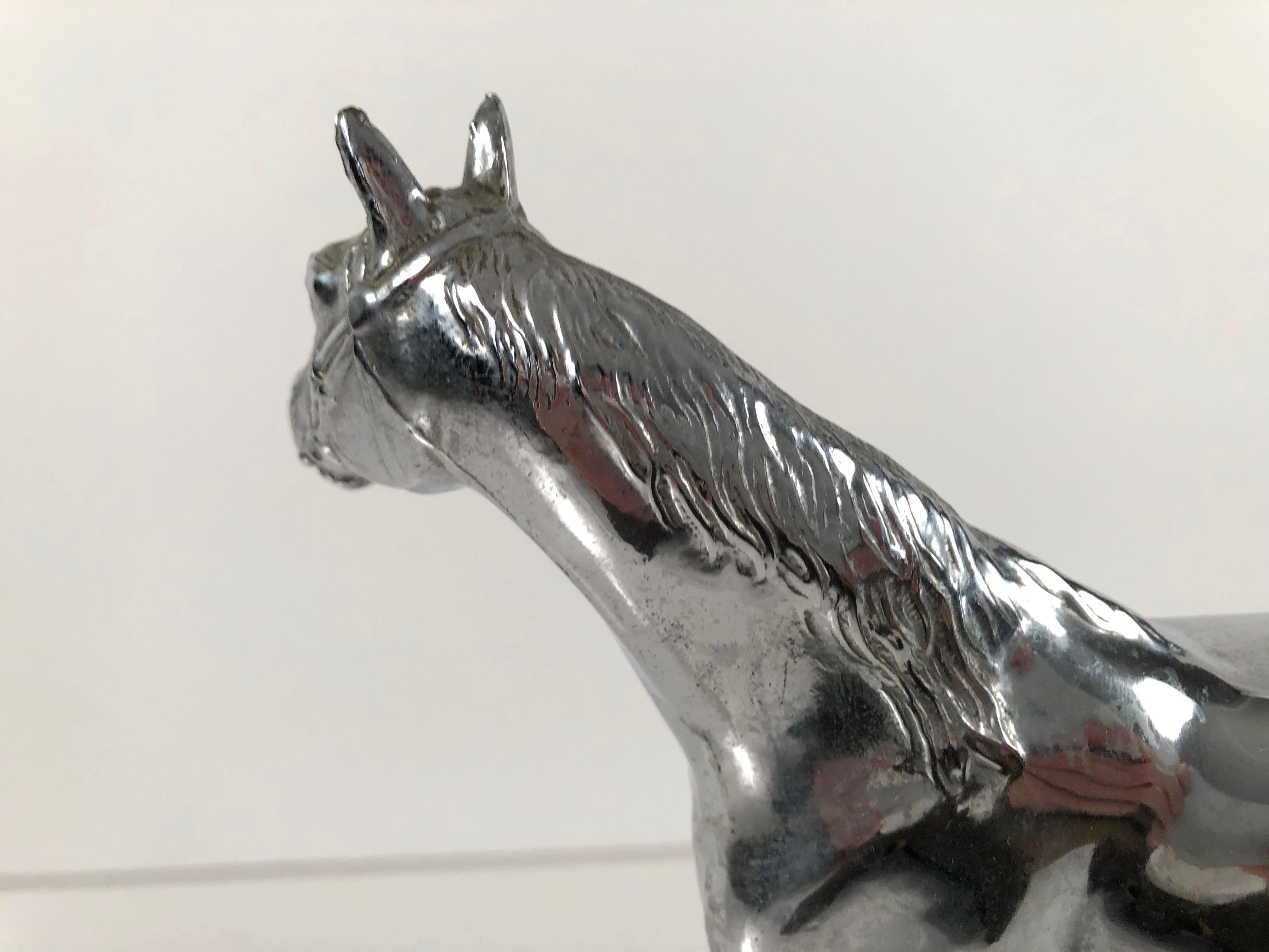 Chrome Plated Sculpture of a Horse In Good Condition In Essex, MA