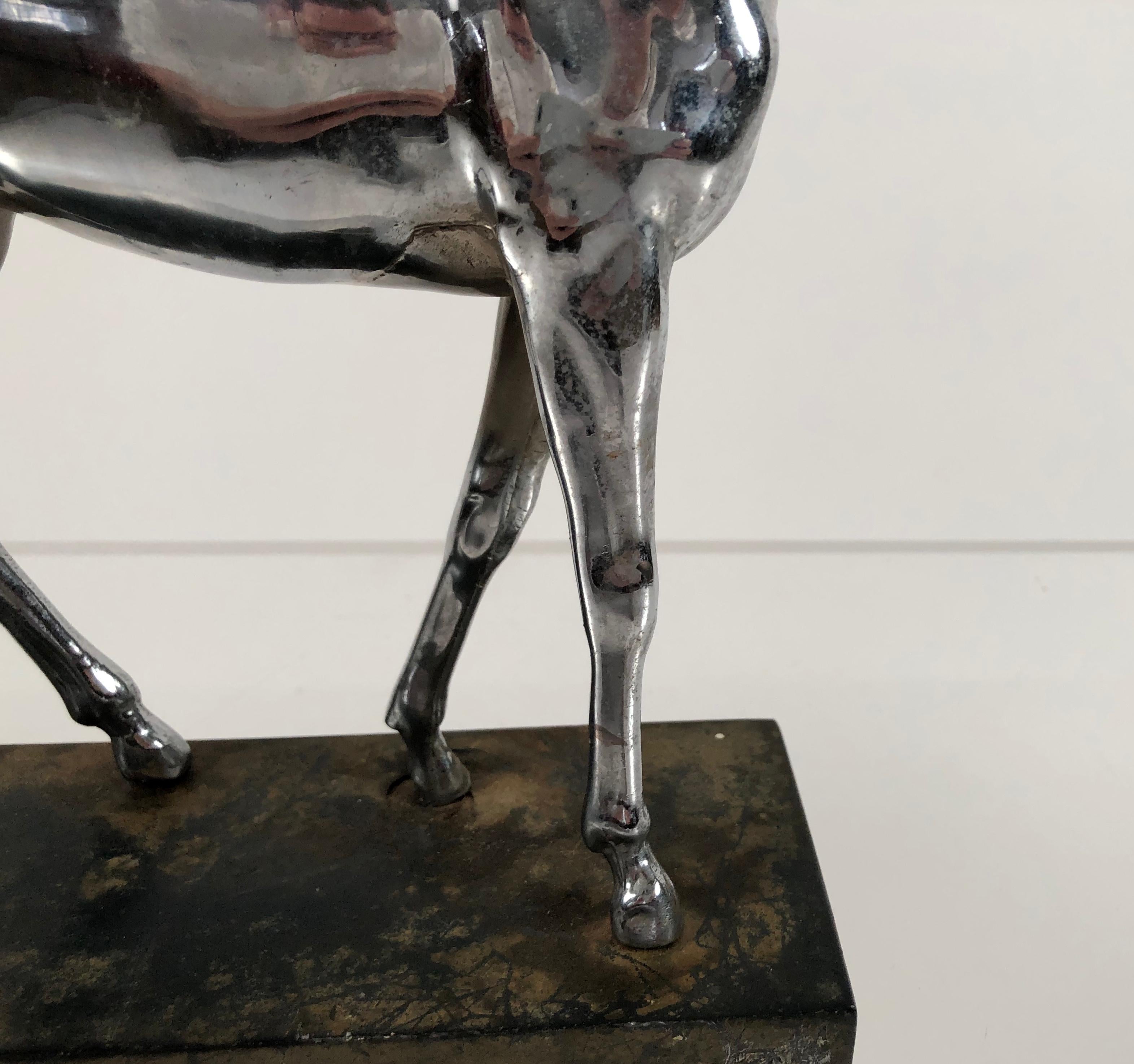 Mid-20th Century Chrome Plated Sculpture of a Horse