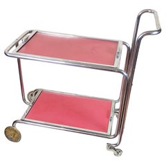 Chrome-plated serving table, functionalism, BAUHAUS, 1930ca