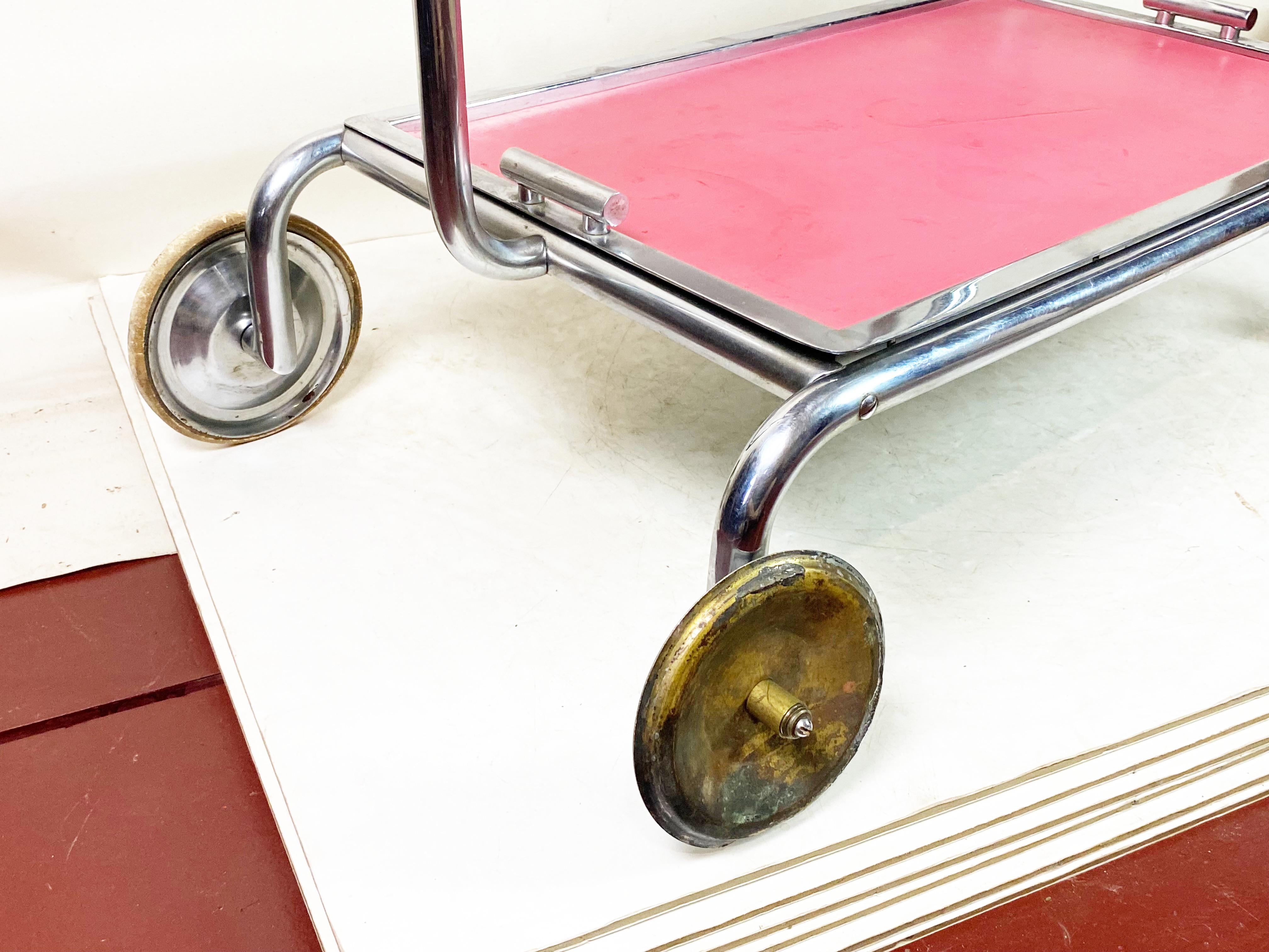 Mesa de servicio cromada, funcionalismo, BAUHAUS, 1930ca Cromo en venta