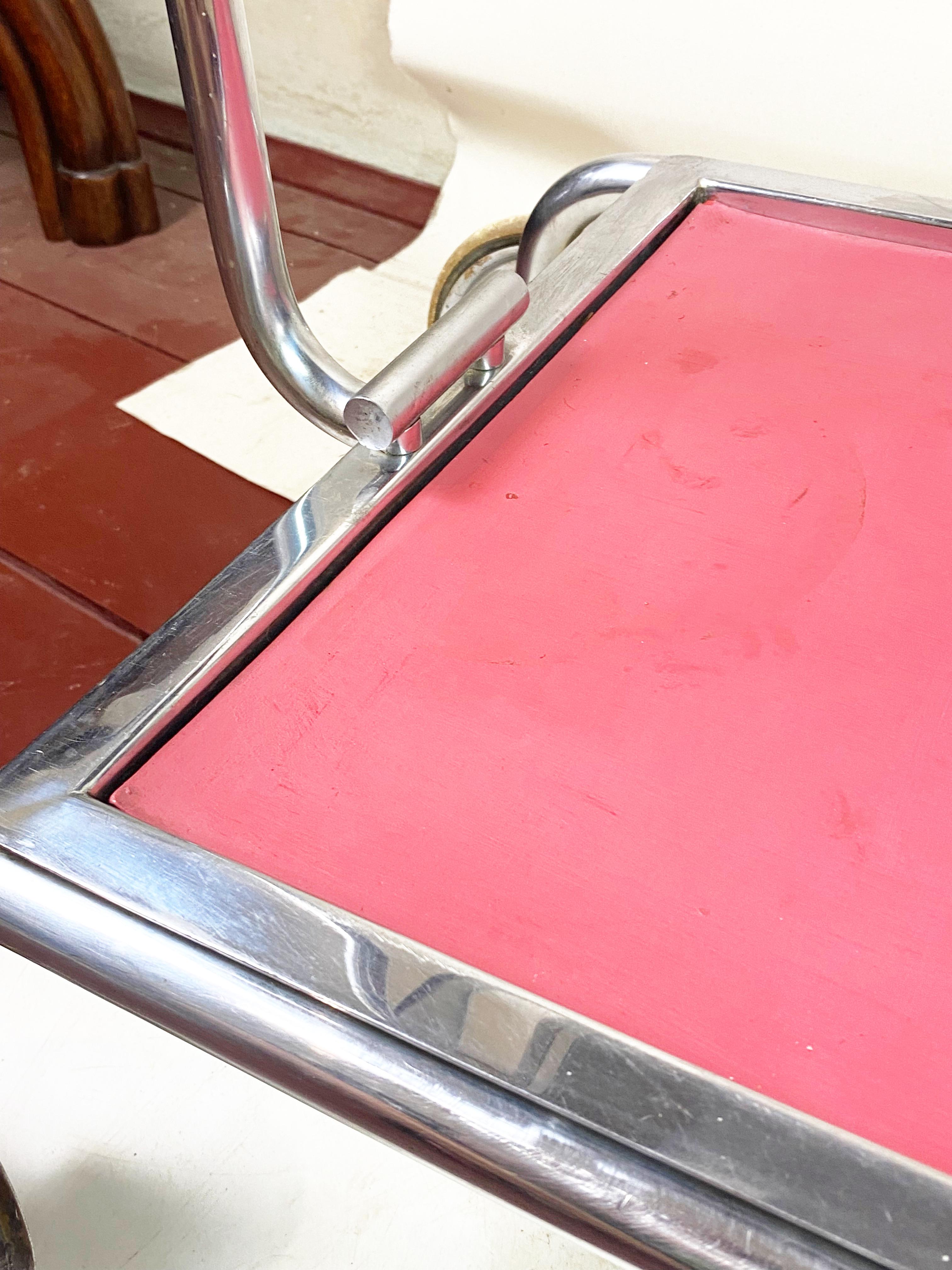 Mesa de servicio cromada, funcionalismo, BAUHAUS, 1930ca en venta 2