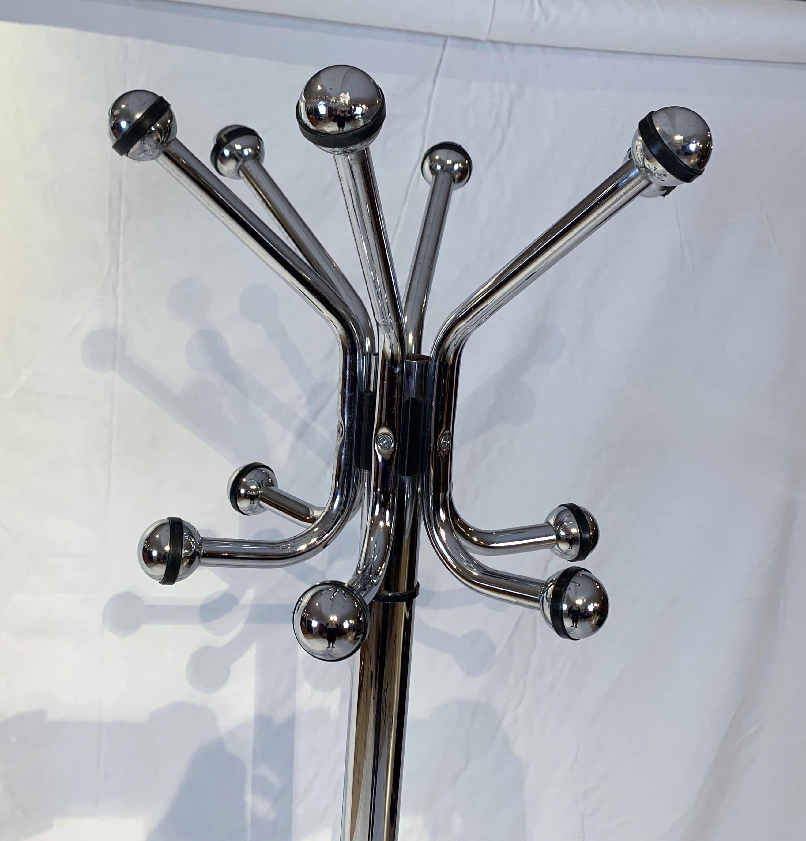 French Chrome-Plated Space Age Sputnik Coat Rack, France, 1960s-1970s