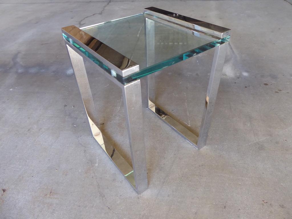 A chrome-steel and glass 