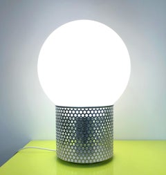 Chrome-Plated Steel and Opaline Glass Lamp Model 10524 by Michel Boyer, 1972