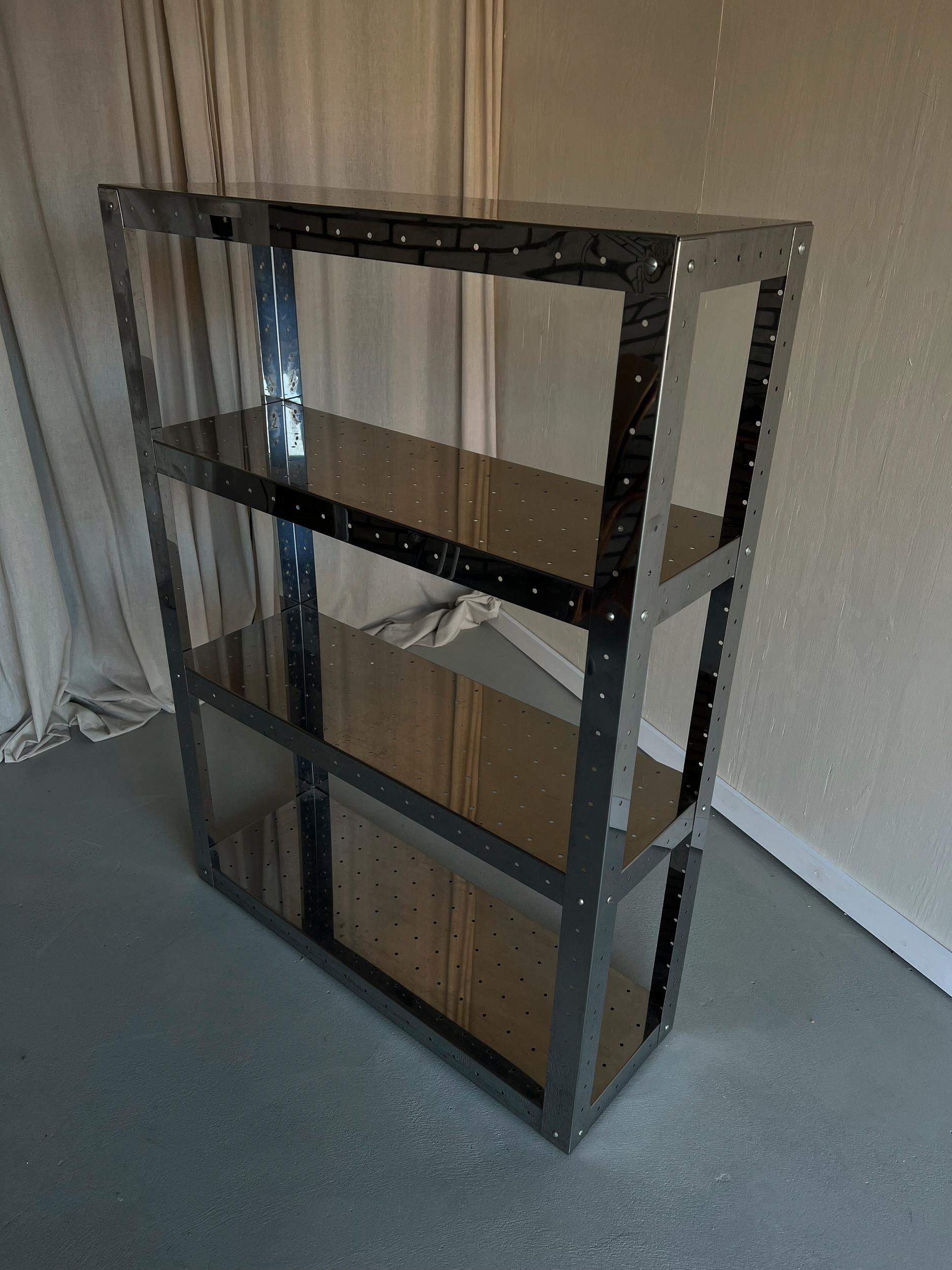 chrome storage cabinet