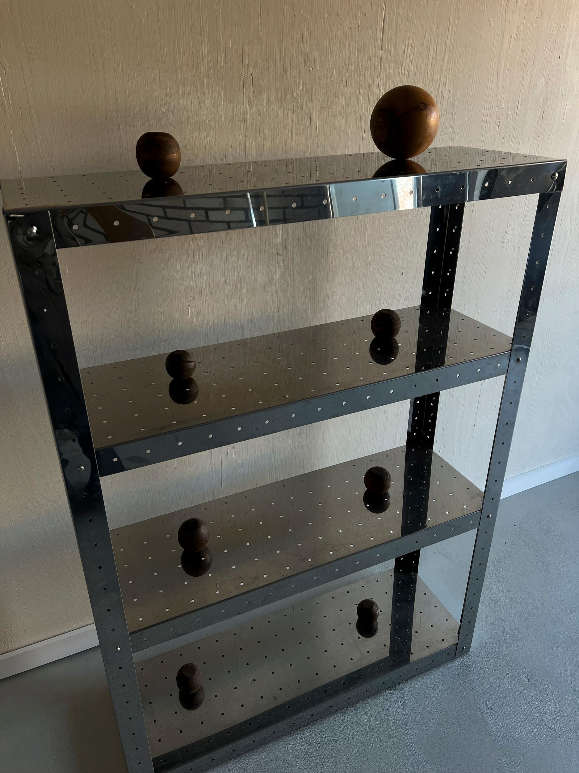 Modern Chrome plated steel cabinet For Sale