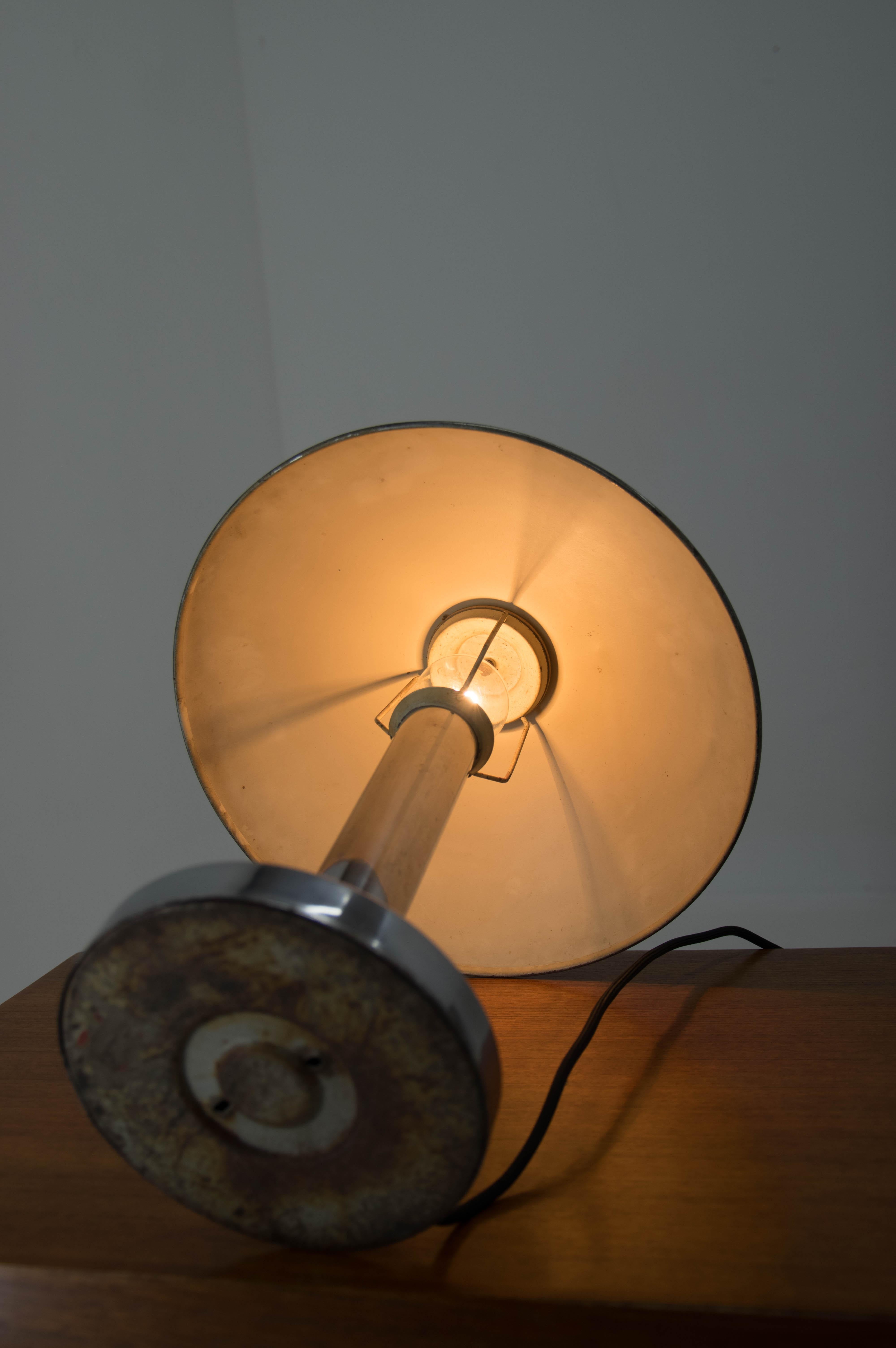 Chrome-Plated Table Lamp by Josef Hurka for Napako, 1940s In Good Condition In Praha, CZ