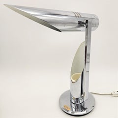 Chrome-Plated Tharsis Table Lamp Fase by Luis Perez De Olivia. 1973