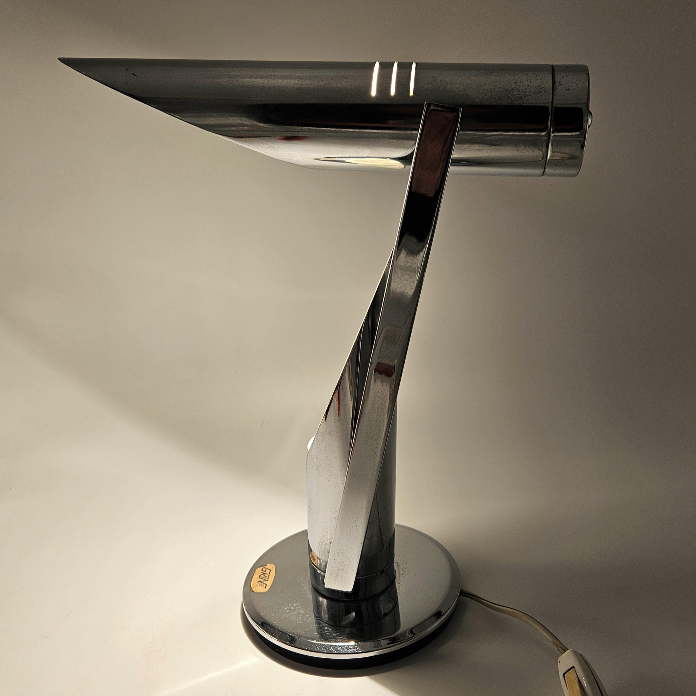 Chrome-Plated Tharsis Table Lamp Fase by Luis Perez De Olivia. 1973 For Sale 2