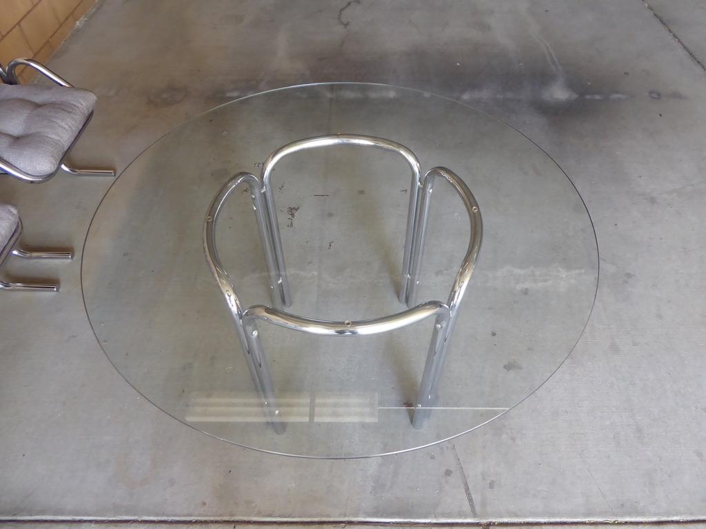 Chrome-Plated Tubular Steel Dining Set Designed by Jerry Johnson, circa 1970s For Sale 8