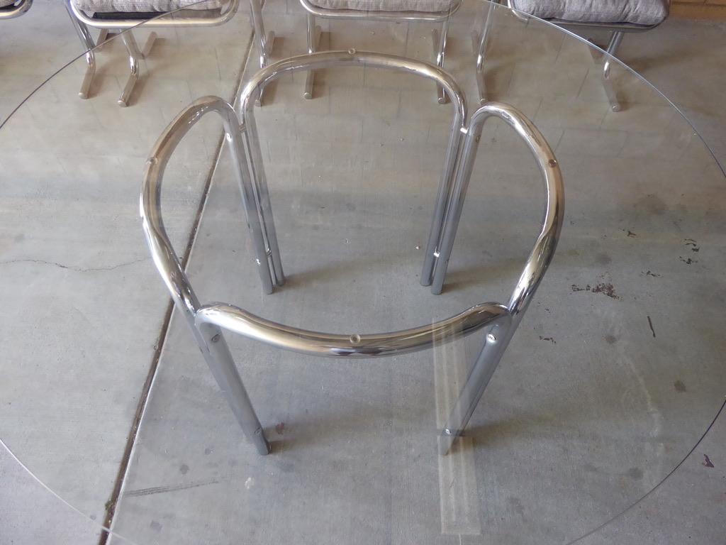 Chrome-Plated Tubular Steel Dining Set Designed by Jerry Johnson, circa 1970s For Sale 11