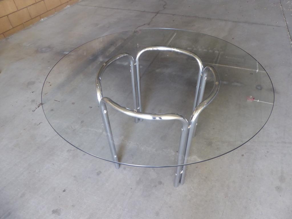 Chrome-Plated Tubular Steel Dining Set Designed by Jerry Johnson, circa 1970s For Sale 12