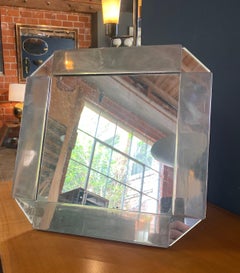 Chrome-Plated Vanity Square Table Mirror, circa 1970s