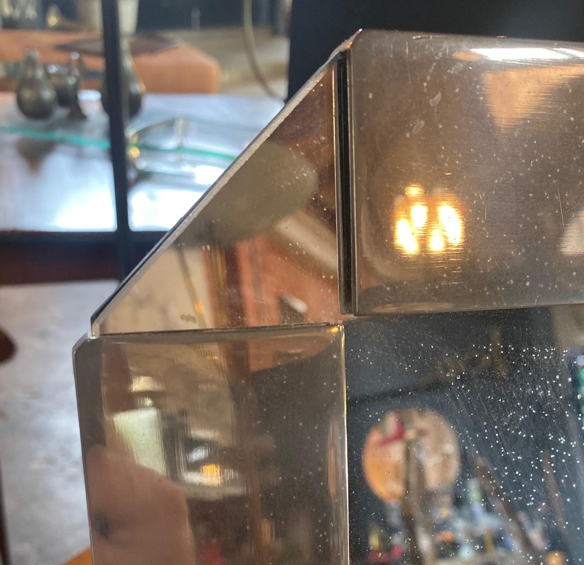 Late 20th Century Chrome-Plated Vanity Square Table Mirror, circa 1970s For Sale