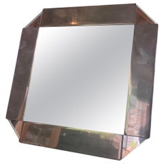 Vintage Chrome-Plated Vanity Square Table Mirror, circa 1970s