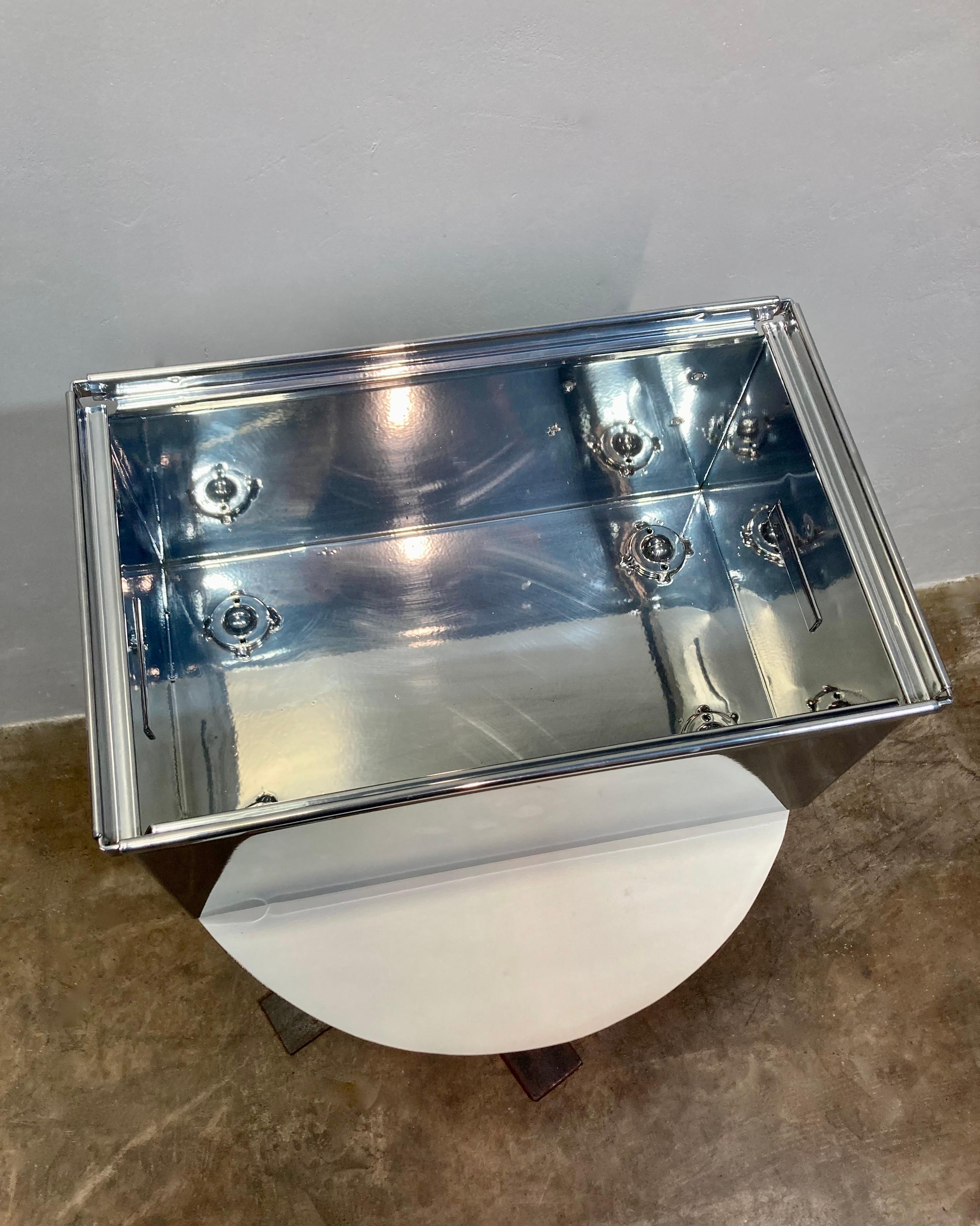 Verniciatura a polvere Chrome Powdercoated Steel Storage Bin in vendita