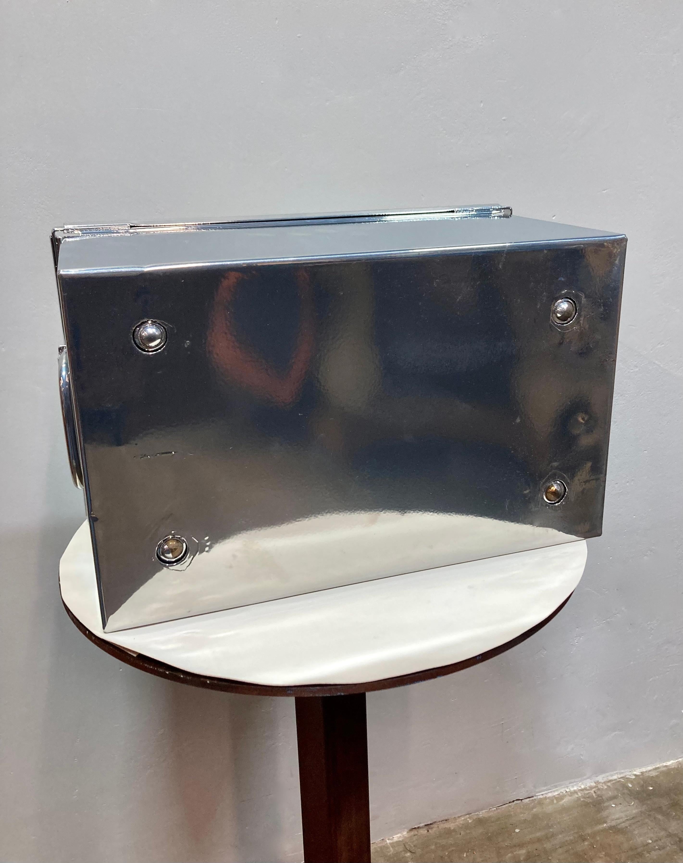 XX secolo Chrome Powdercoated Steel Storage Bin in vendita