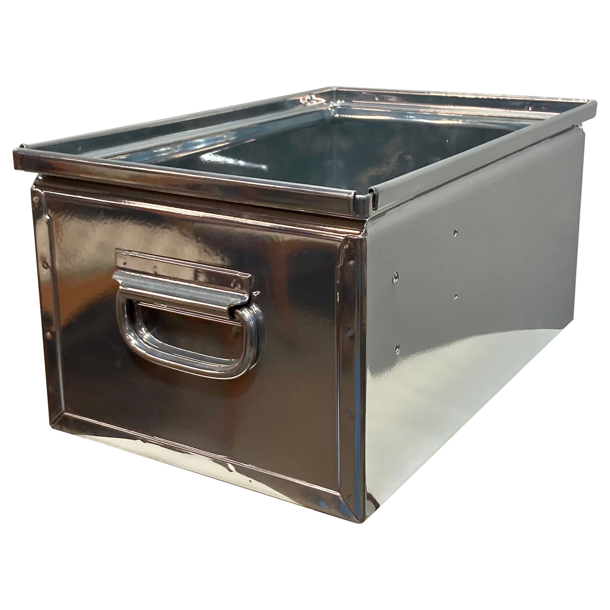 Chrome Powdercoated Steel Storage Bin in vendita