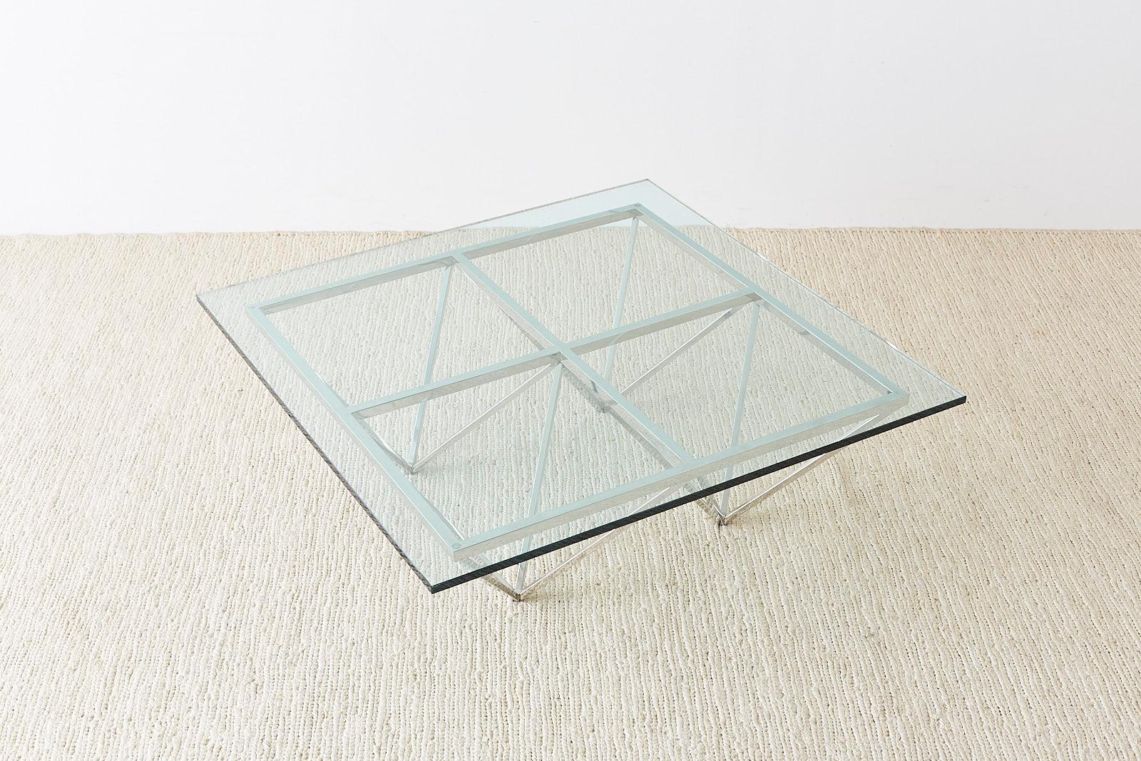 Chrome Pyramid Cocktail Table After Paolo Piva 1