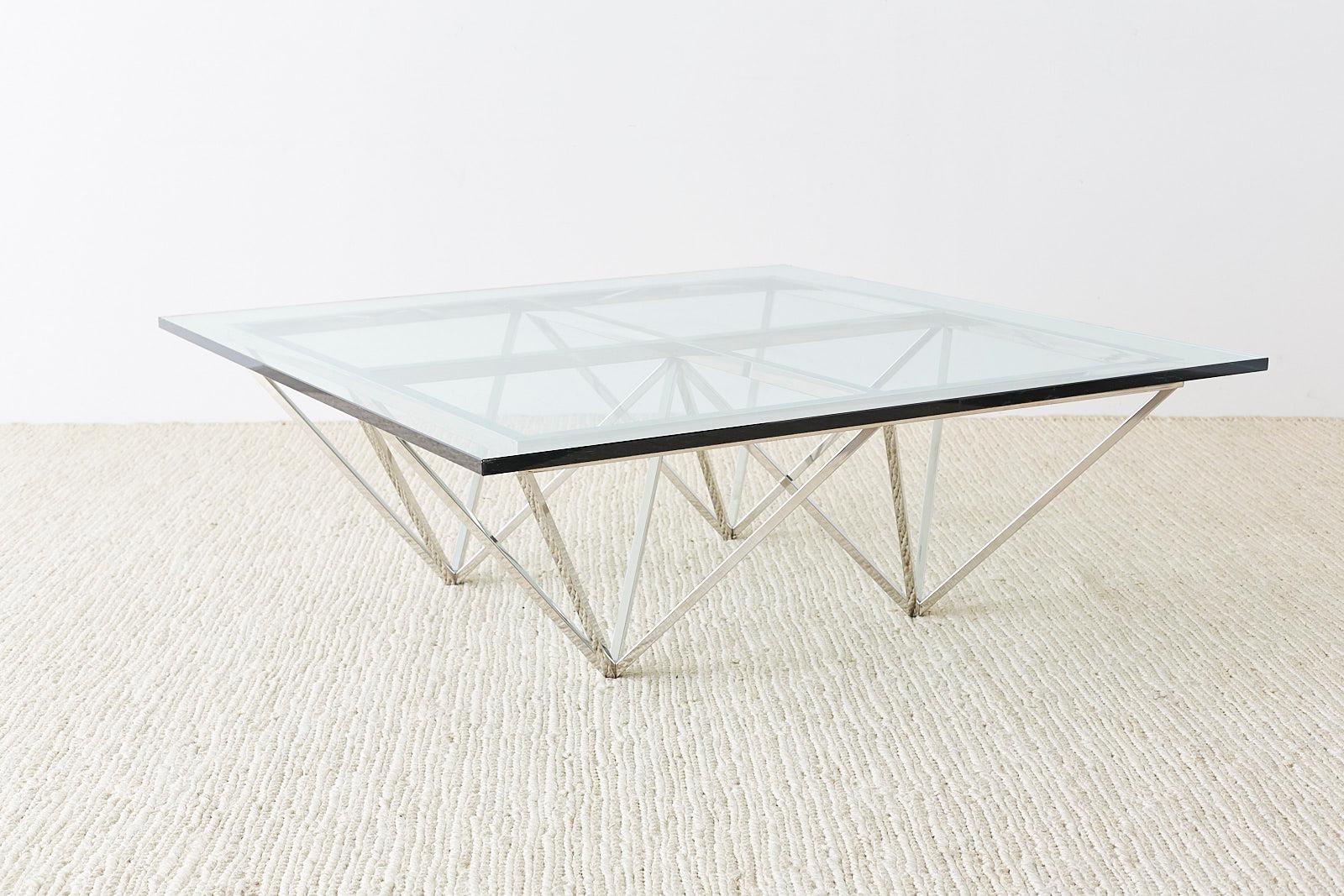 pyramid glass coffee table