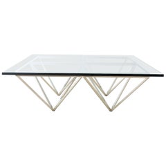 Chrome Pyramid Cocktail Table After Paolo Piva