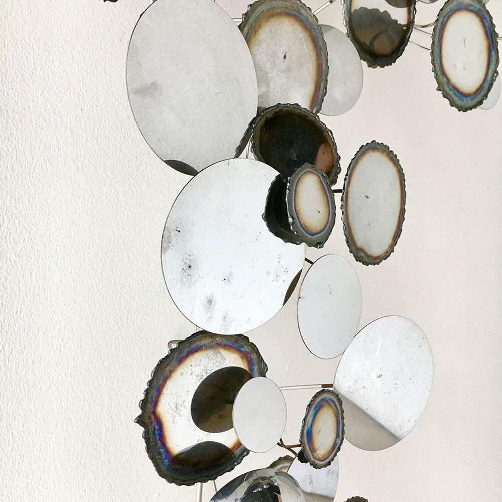 Mid-Century Modern Chrome Raindrops Wall Sculpture For Sale