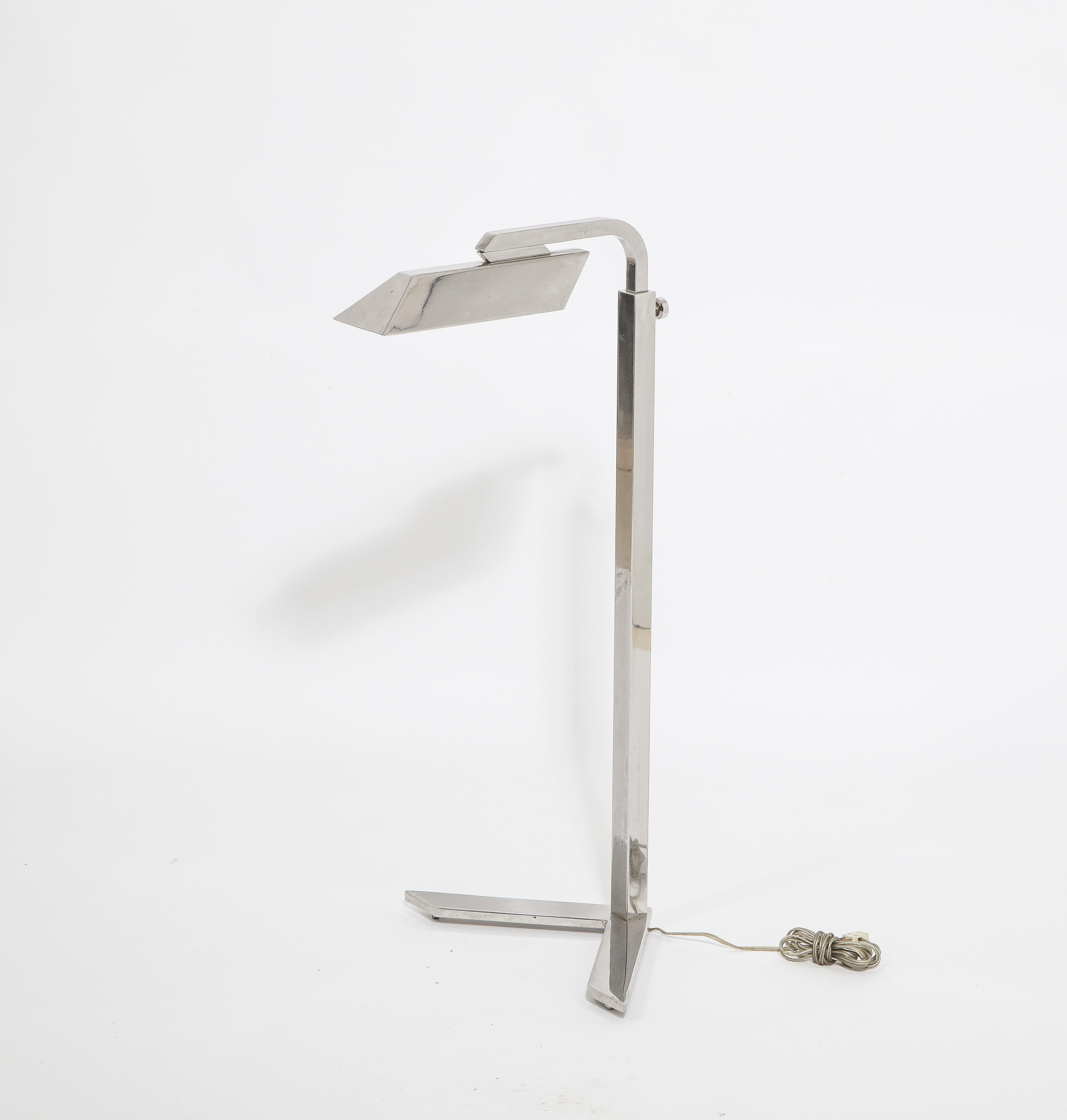 Chrome Low Profile Reading Lamp, USA 1970's For Sale 4