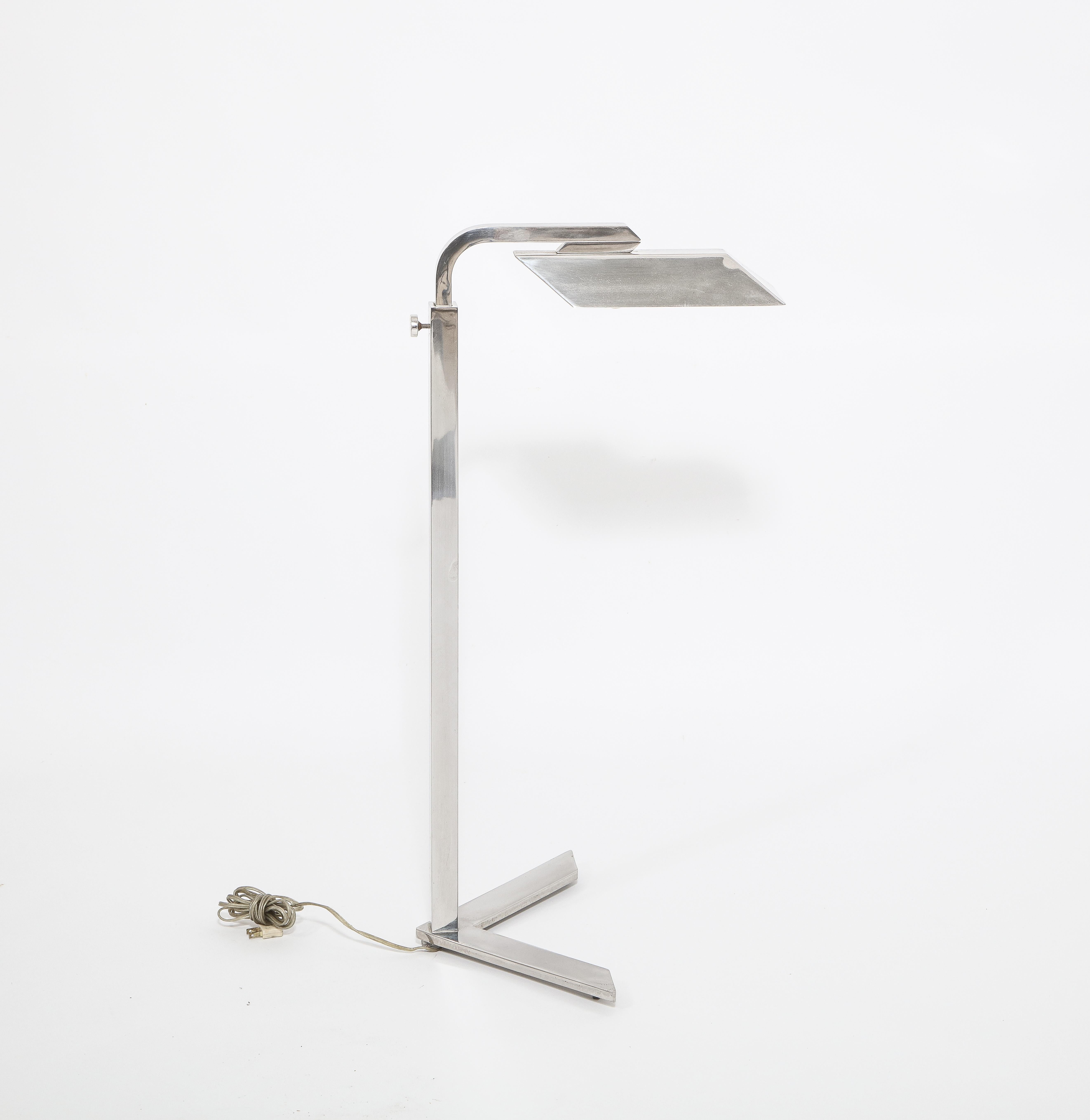 North American Chrome Low Profile Reading Lamp, USA 1970's For Sale