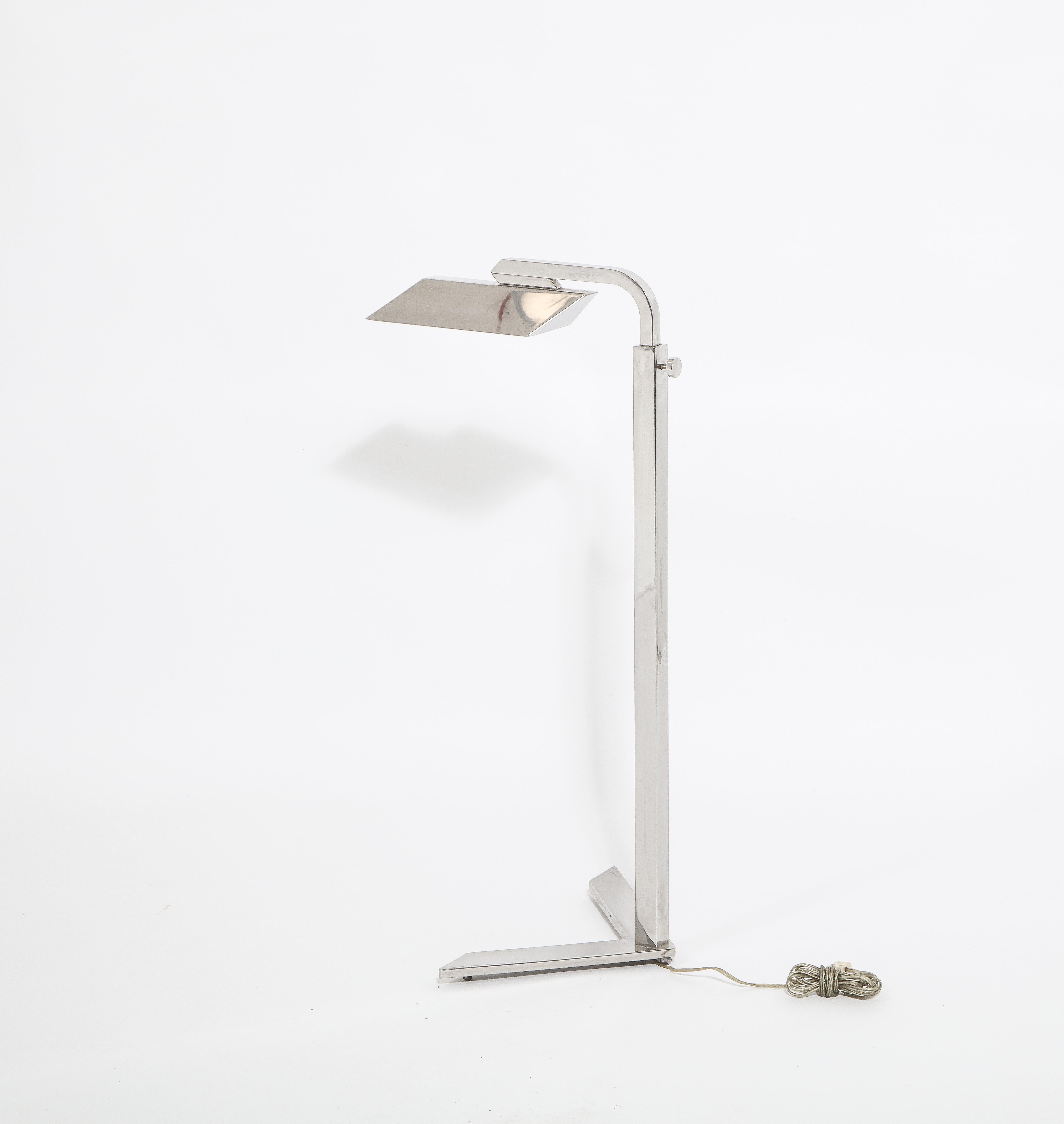 Chrome Low Profile Reading Lamp, USA 1970's For Sale 3