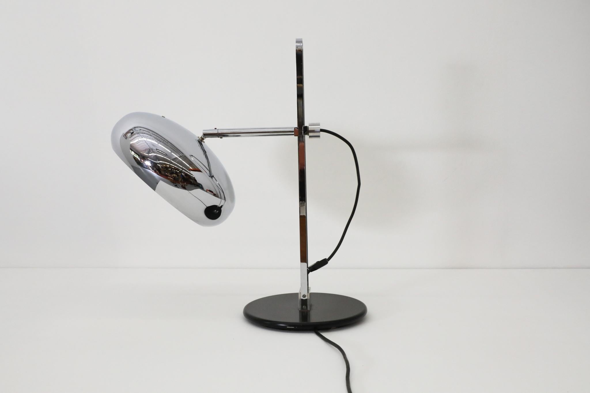 Chrome Reggiani Style Table Lamp with Domed Shade by Van Doorn Verlichting For Sale 3