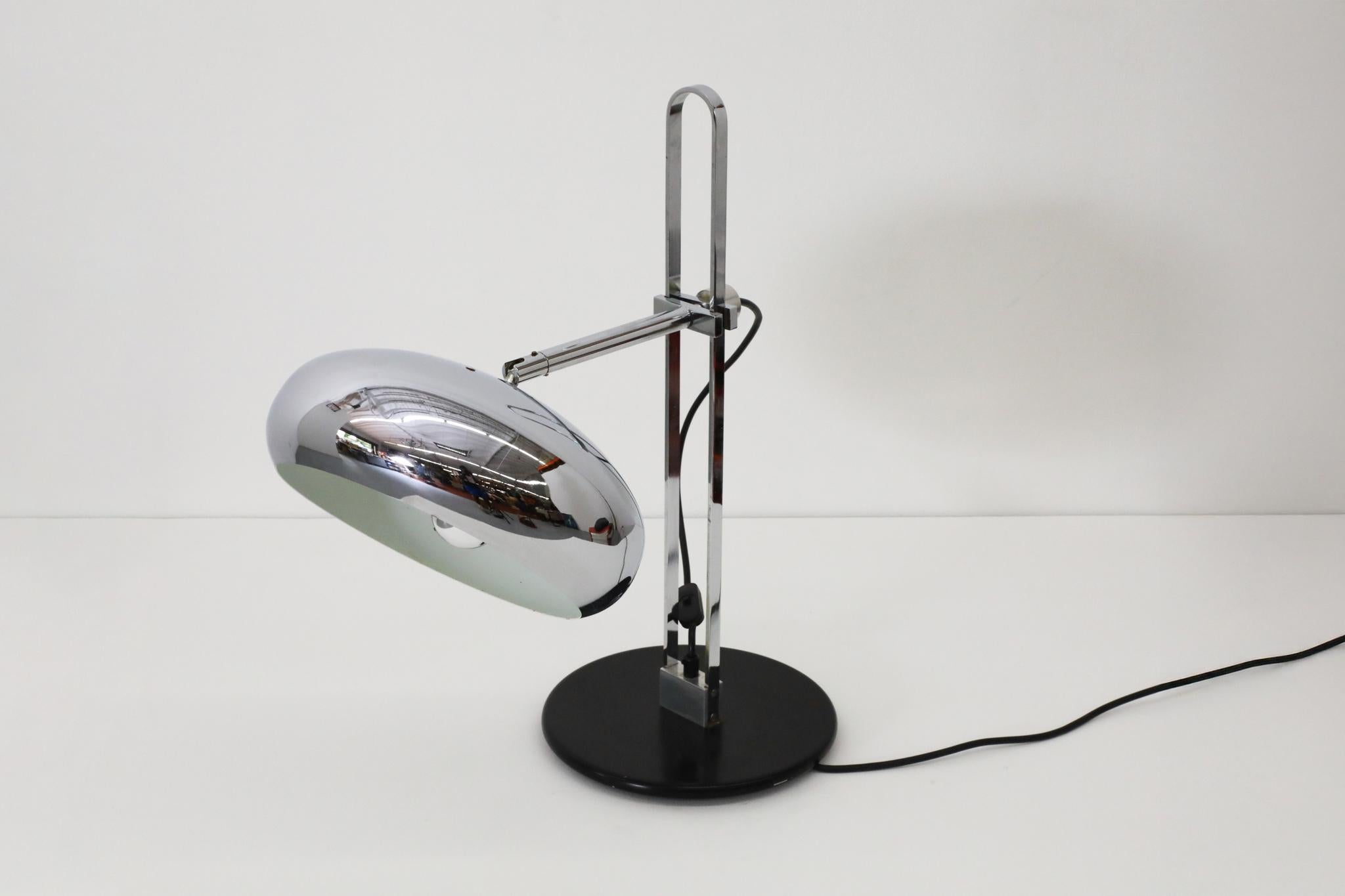 Chrome Reggiani Style Table Lamp with Domed Shade by Van Doorn Verlichting For Sale 4