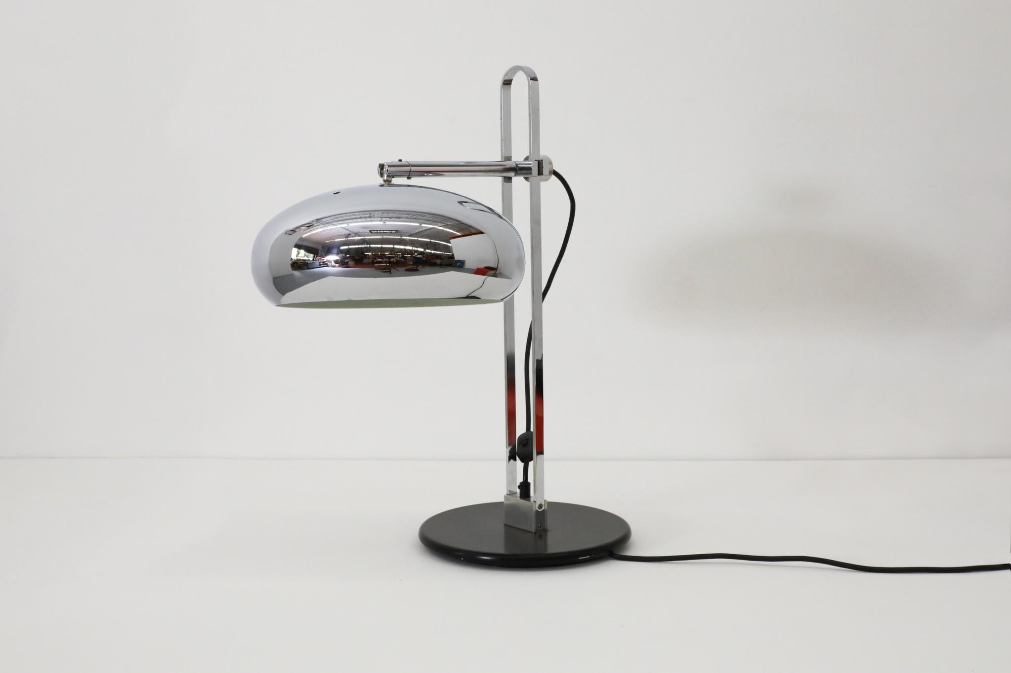 Chrome Reggiani Style Table Lamp with Domed Shade by Van Doorn Verlichting For Sale 12