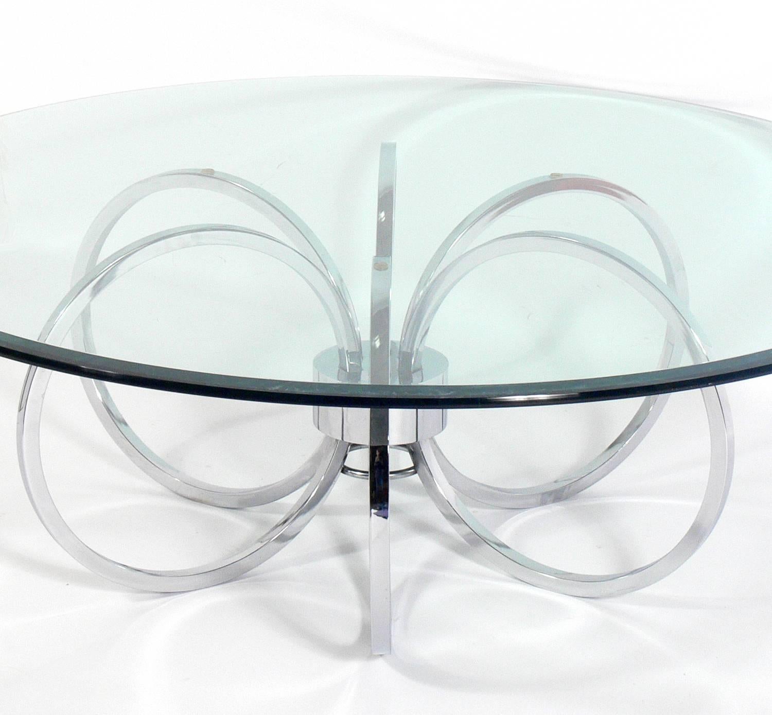 Mid-Century Modern Chrome Ring Coffee Table For Sale