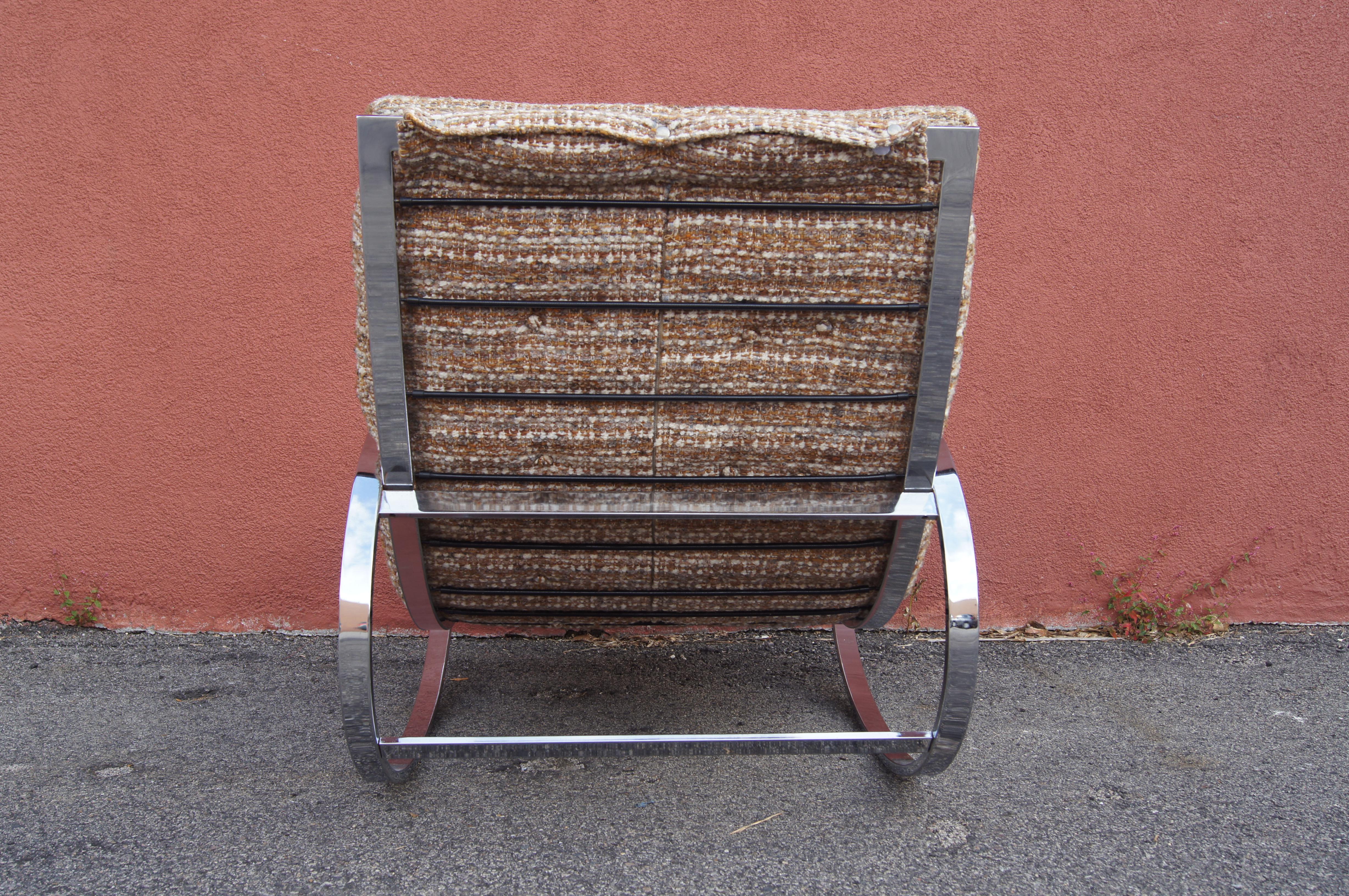 Fin du 20e siècle Chaise à bascule chromée de Selig en vente