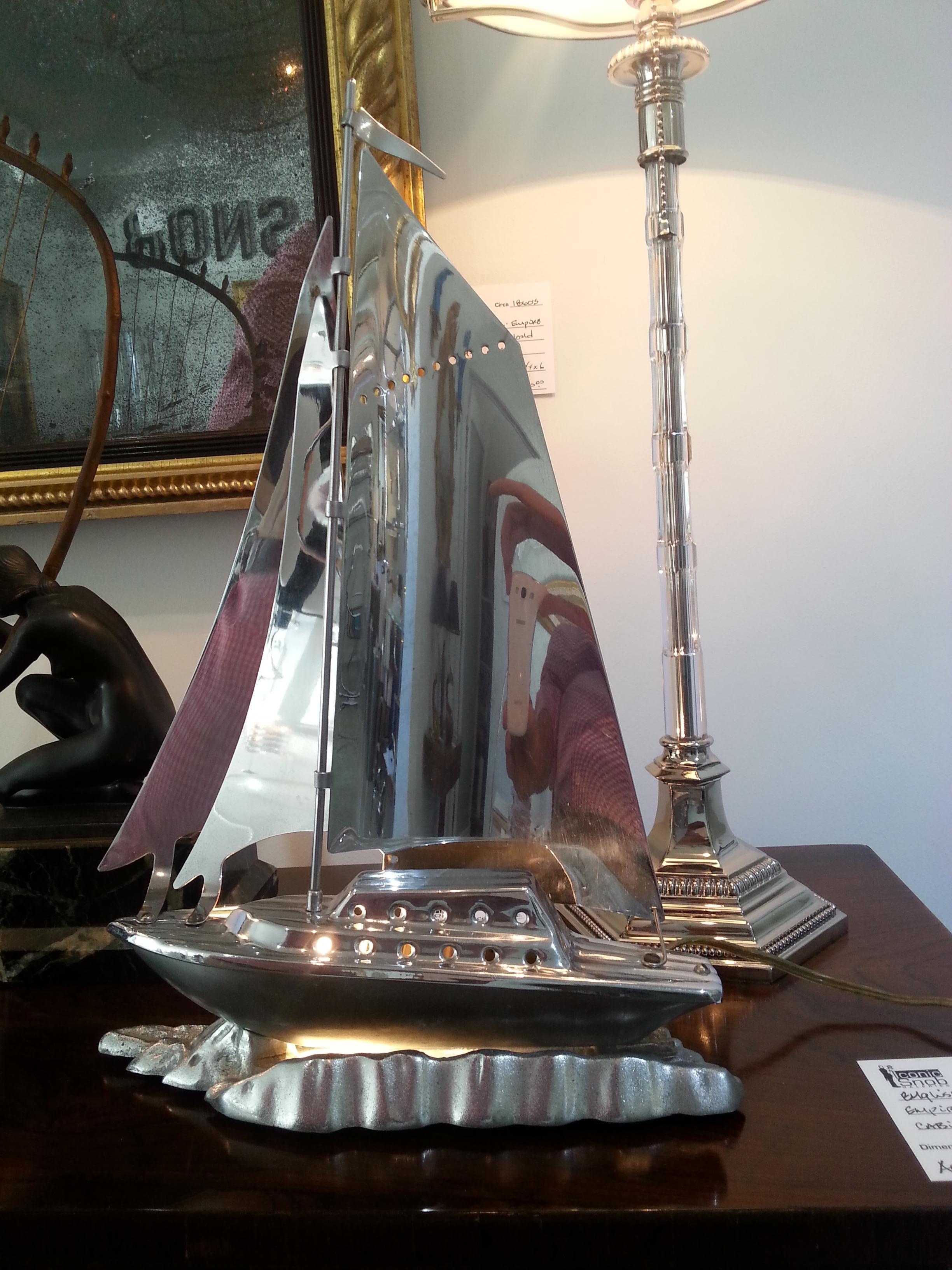 Lampe de voilier en chrome Bon état à West Palm Beach, FL