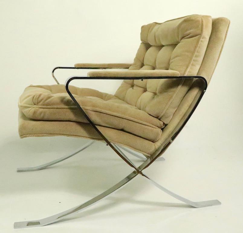 Chrome Scissor Base Lounge Chair 4
