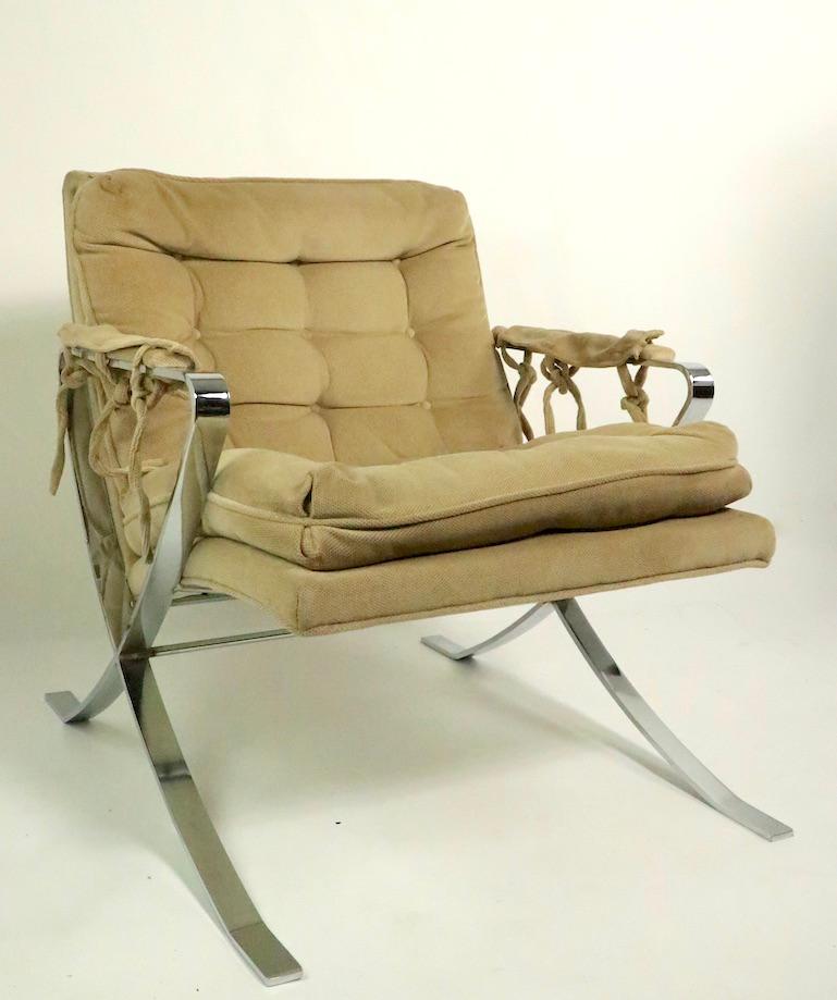 Chrome Scissor Base Lounge Chair 7