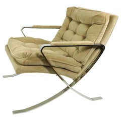 Chrome Scissor Base Lounge Chair