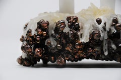 Portacandele scultoreo cromato