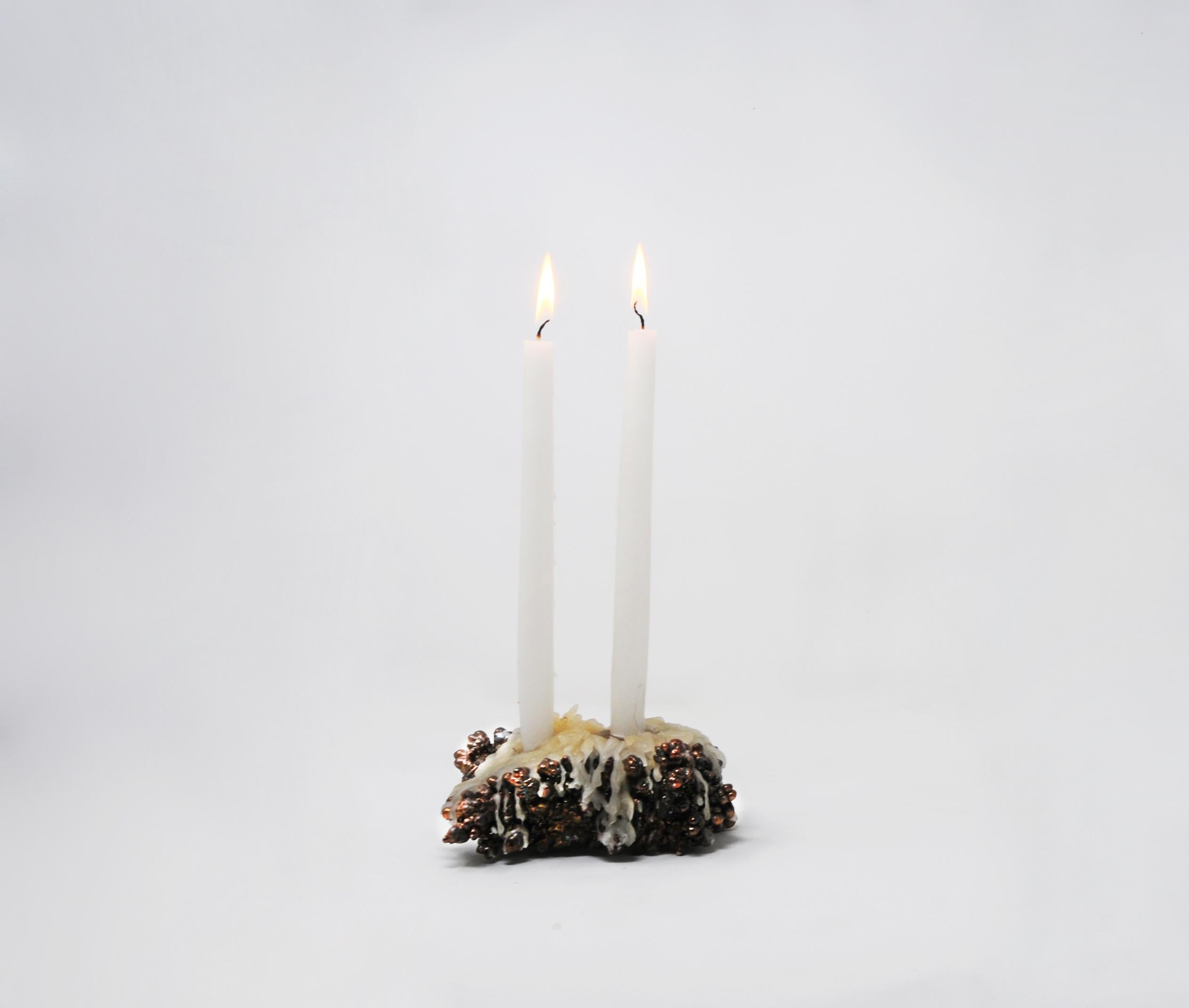 Postmoderne Chrome Sculptural Candle Holder en vente