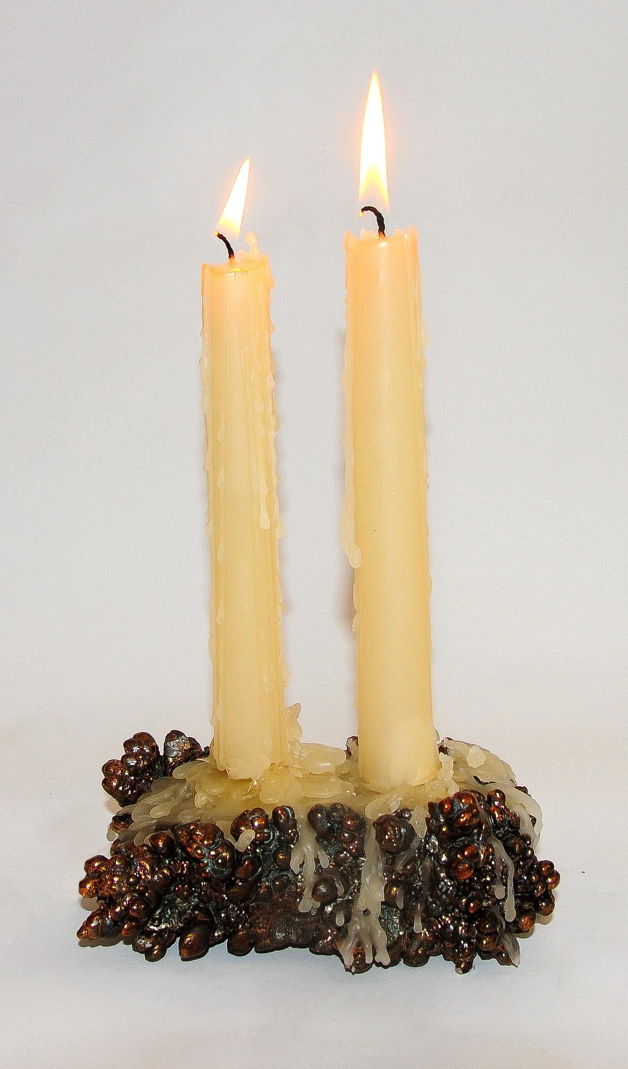 Cuivre Porte-bougies sculpturales chromées en vente