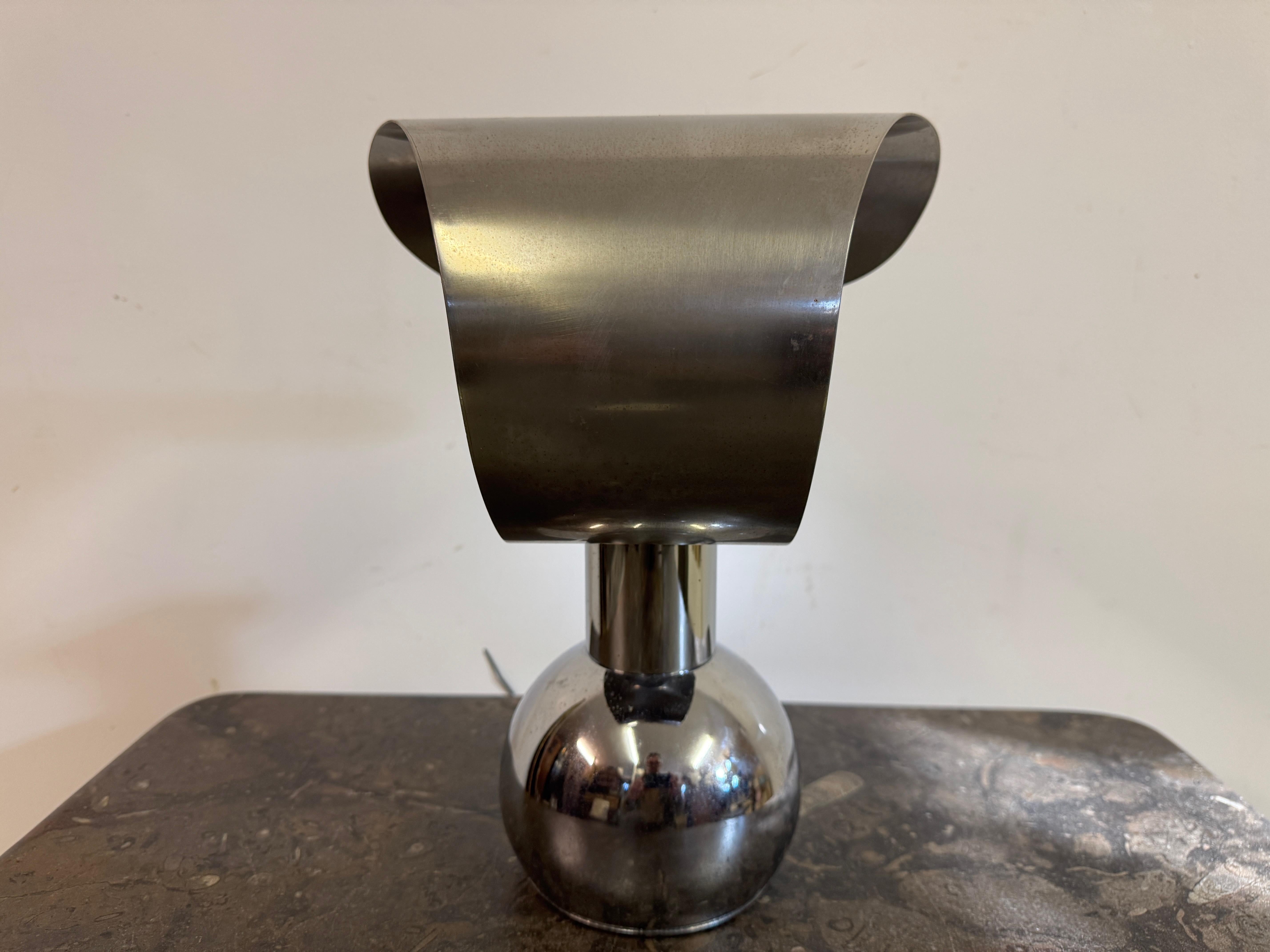 Chrome Sculptural Table Lamp For Sale 4