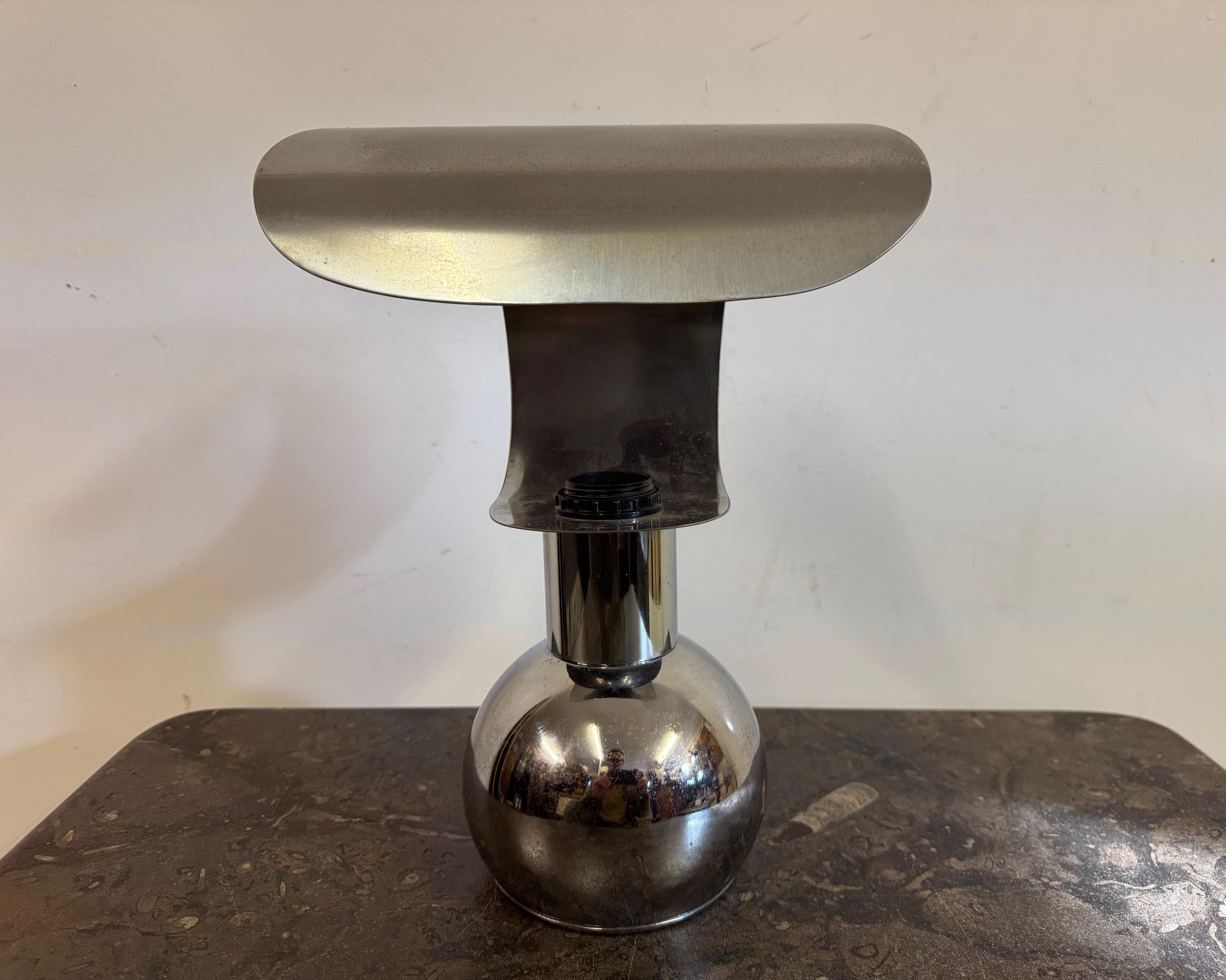 Mid-Century Modern Chrome Sculptural Table Lamp For Sale